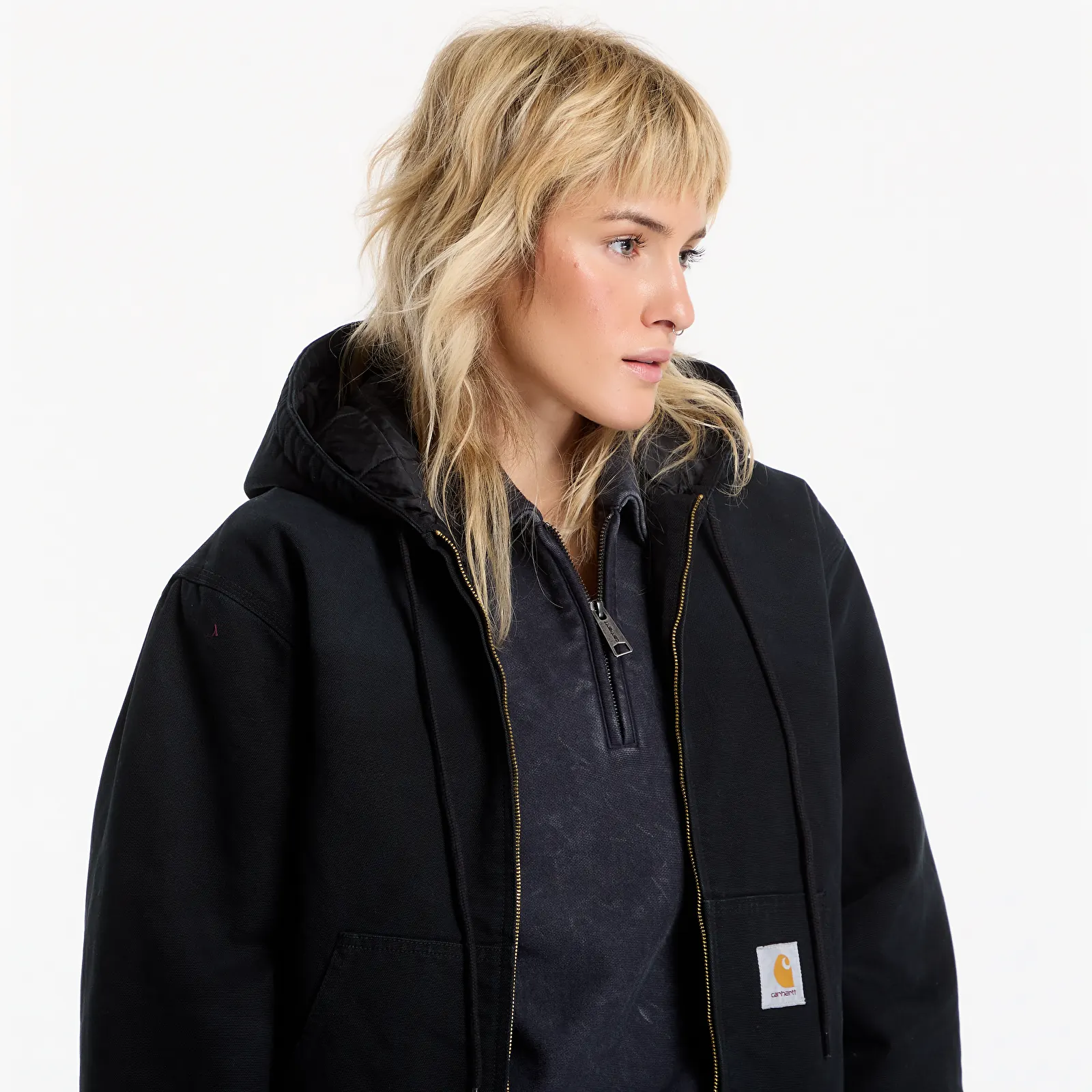 Férfi kabátok Carhartt WIP OG Active Jacket UNISEX Black Stone Canvas