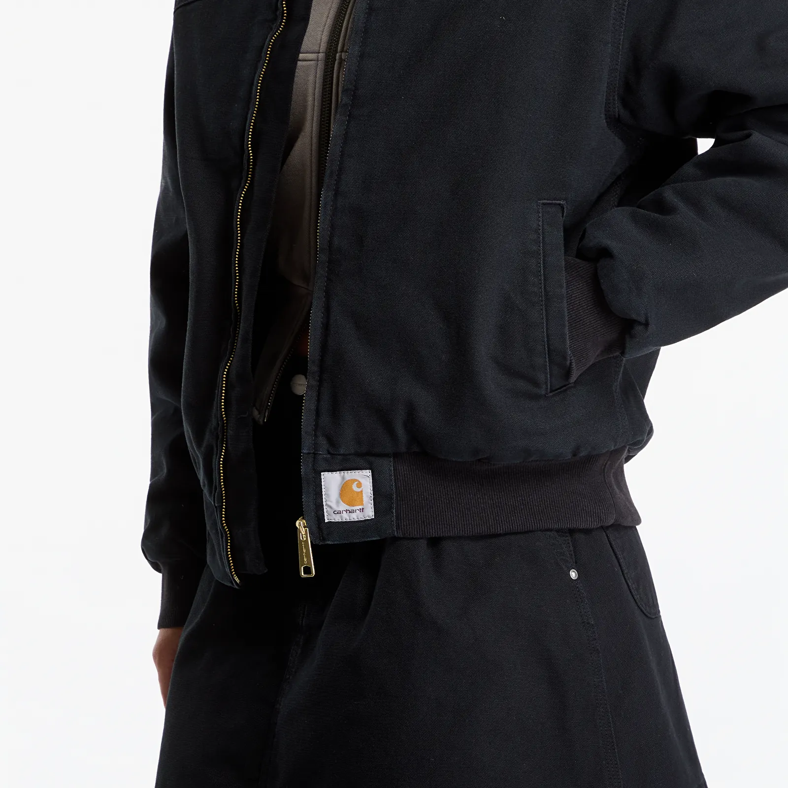 Pánské bundy Carhartt WIP OG Santa Fe Jacket UNISEX Black/ Black Stone Canvas
