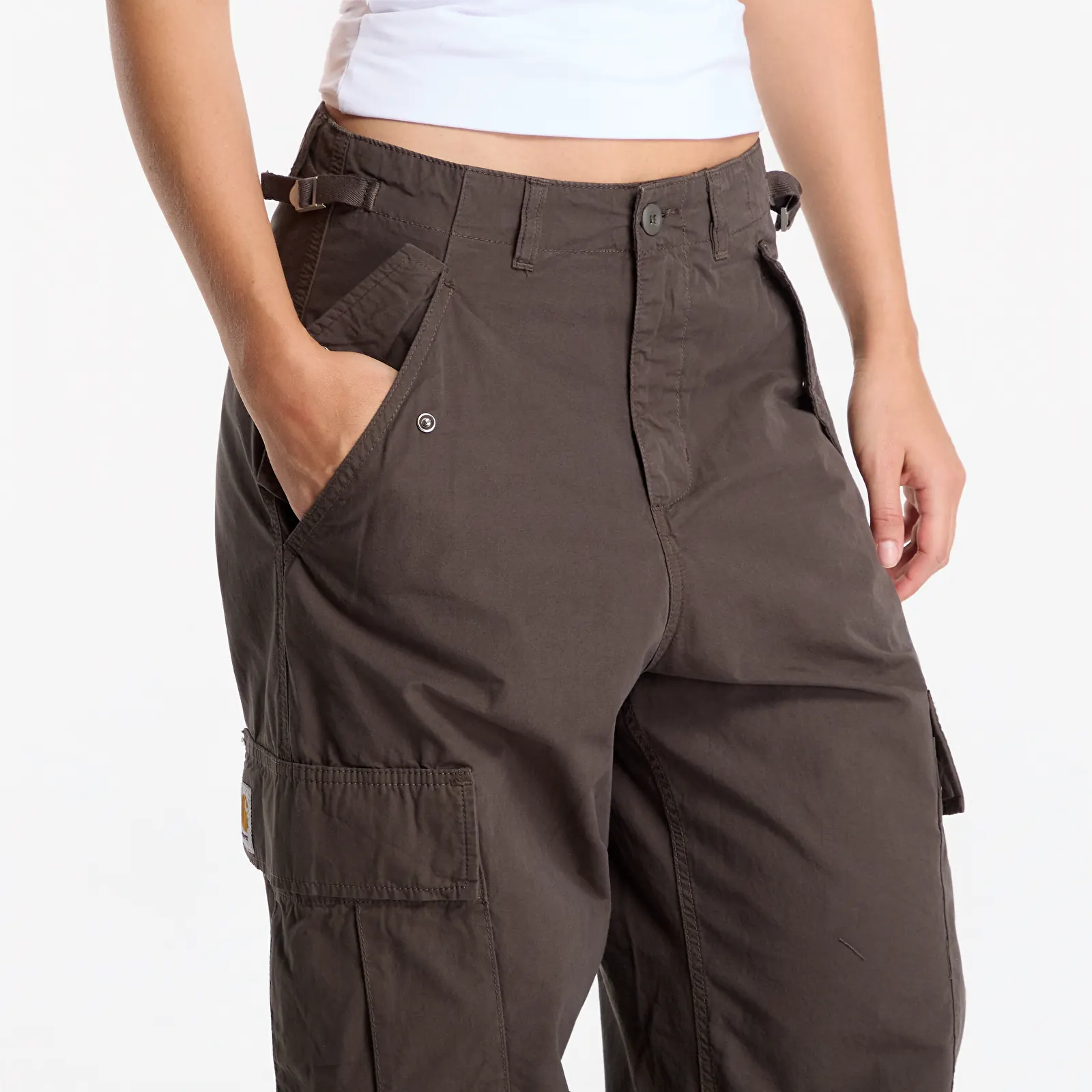 Muške hlače Carhartt WIP Osborn Cargo Pant UNISEX Shungite Garment Dyed