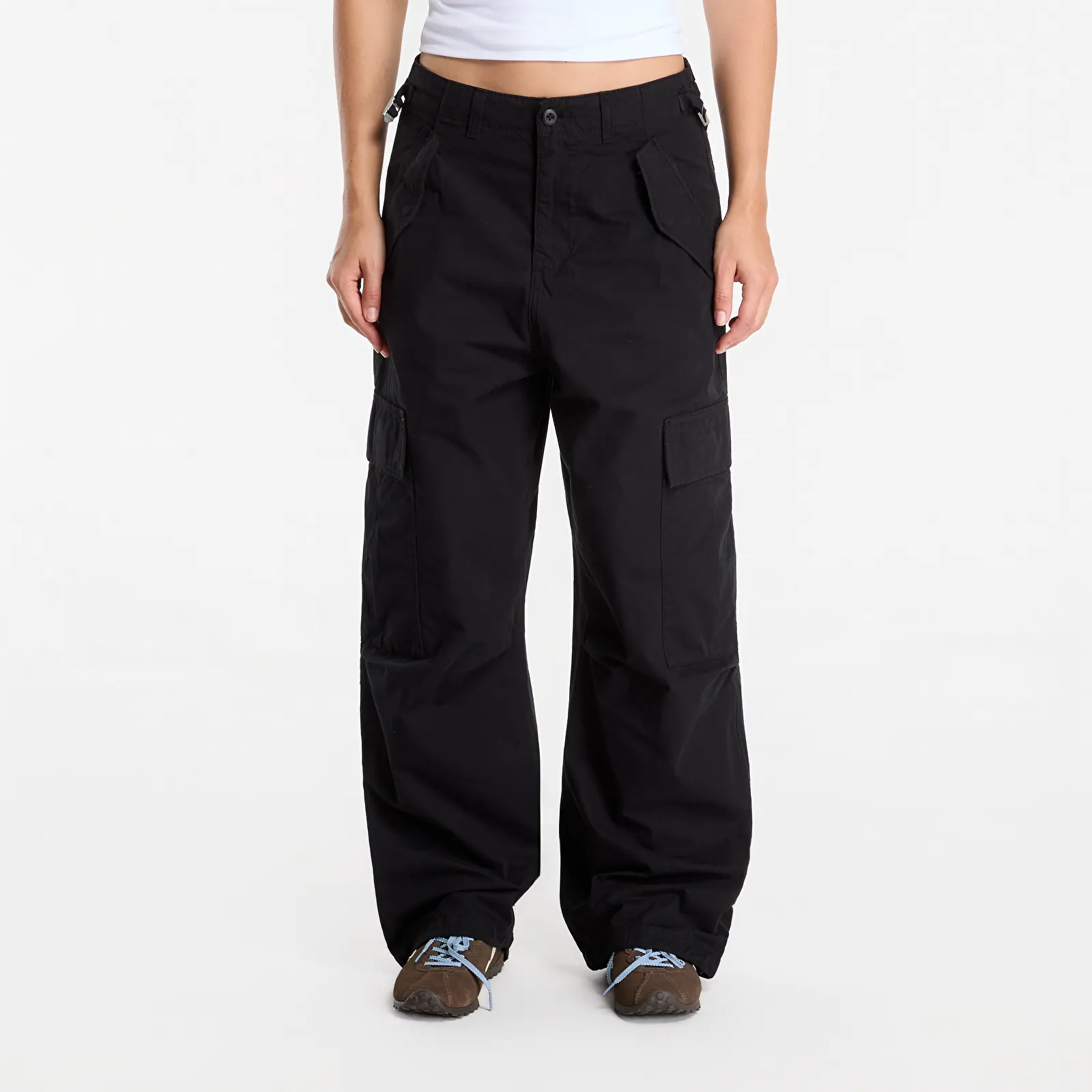Men's trousers Carhartt WIP Osborn Cargo Pant UNISEX Black Garment Dyed