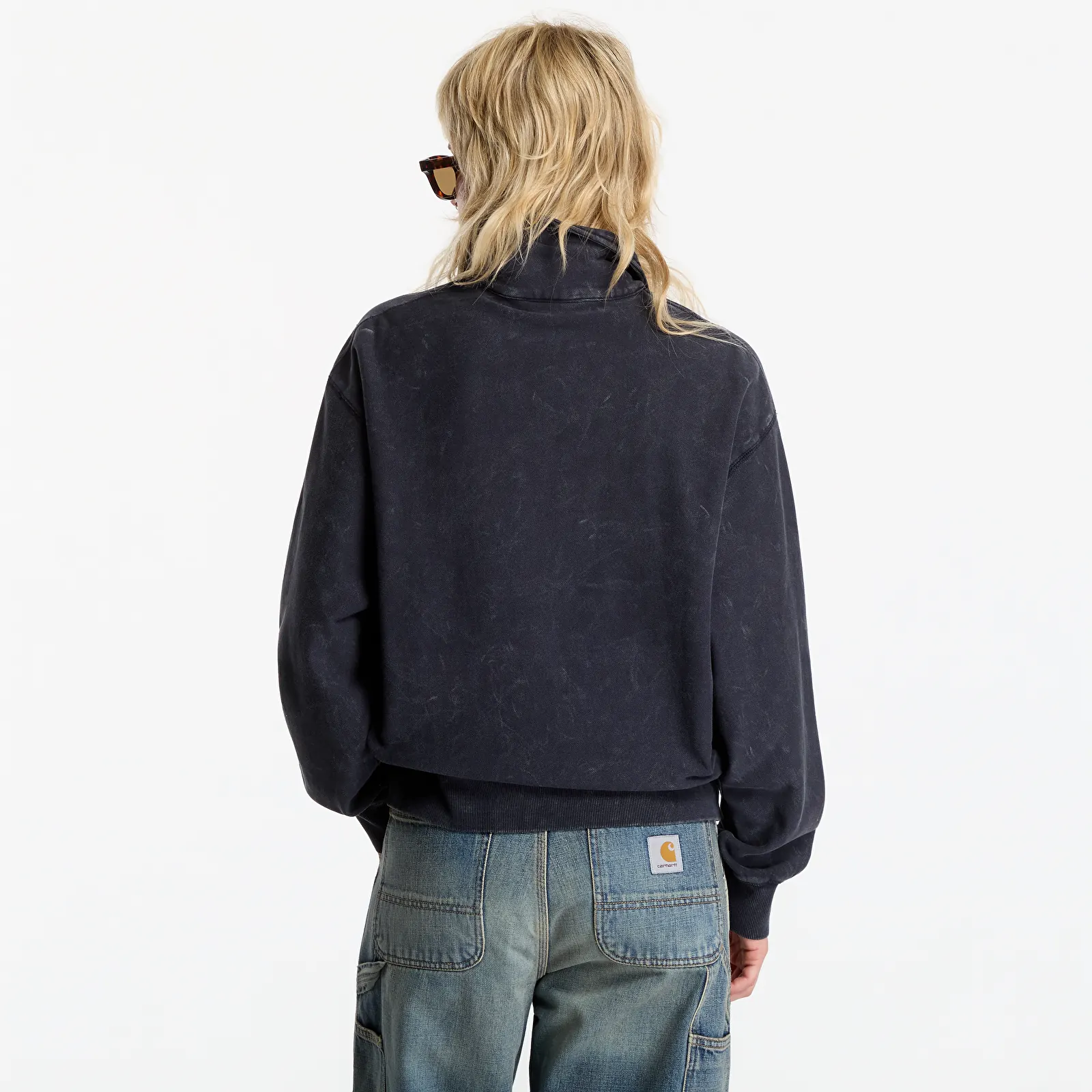 Camisolas de homem Carhartt WIP Lambert Polo Sweat UNISEX Black Moon Wash