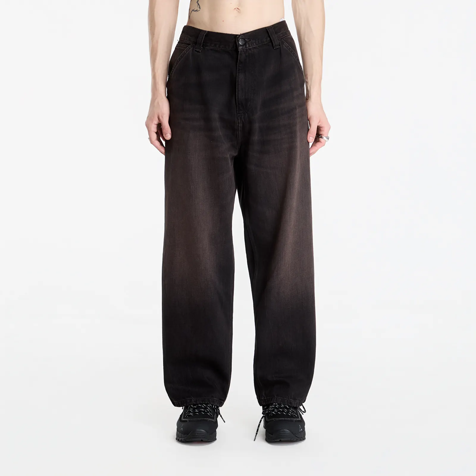 Jeans for menn Carhartt WIP OG Single Knee Pant Black Tobacco Used Wash