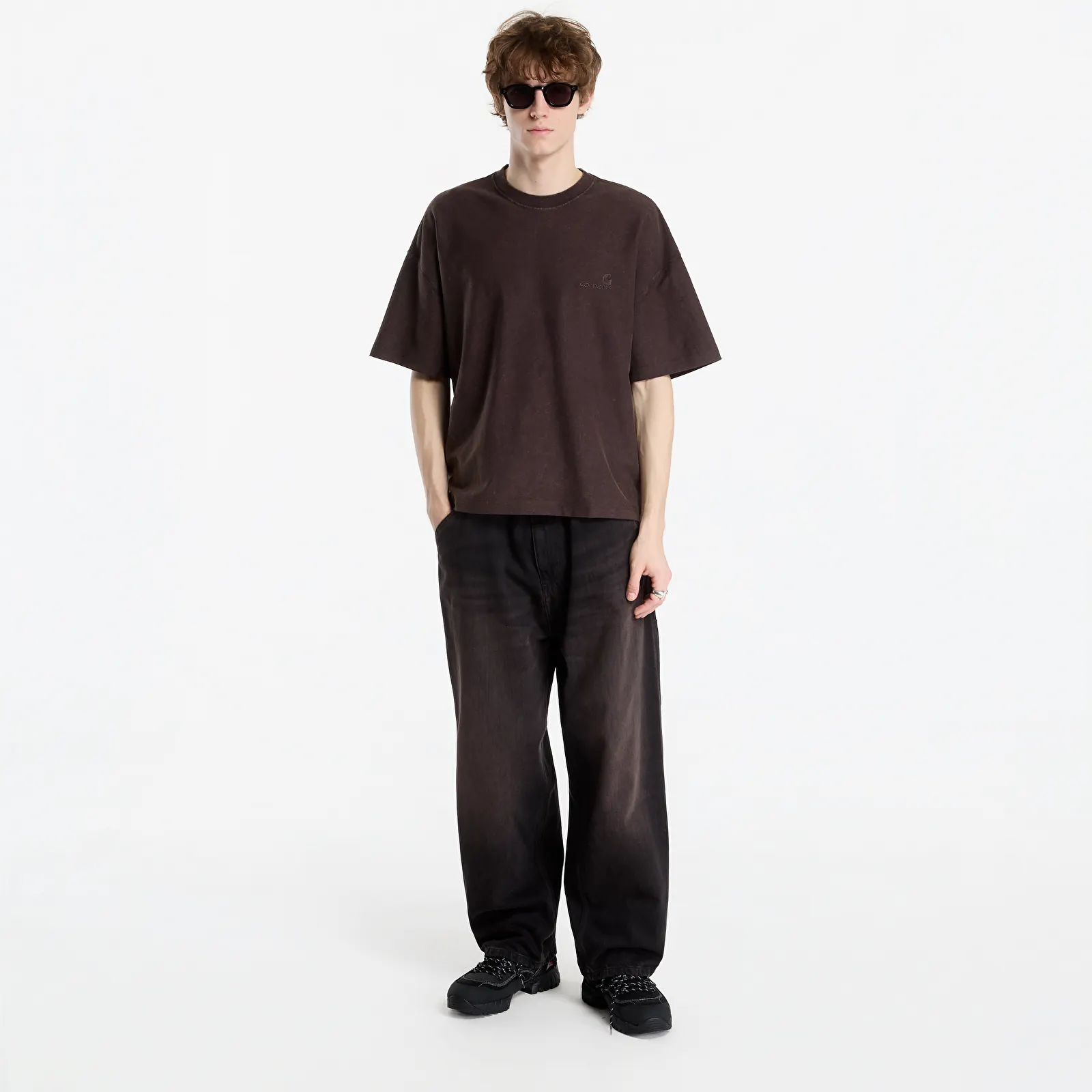 Jeans for menn Carhartt WIP OG Single Knee Pant Black Tobacco Used Wash