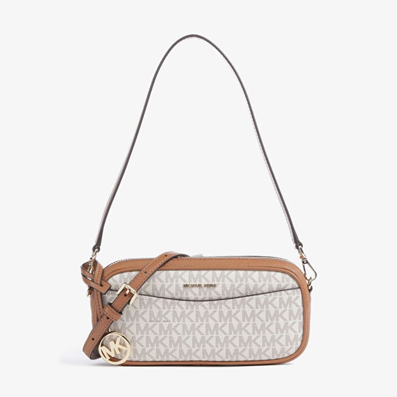 Michael Kors Sm Conv Pouchette Xbody Vanilla/ Acorn