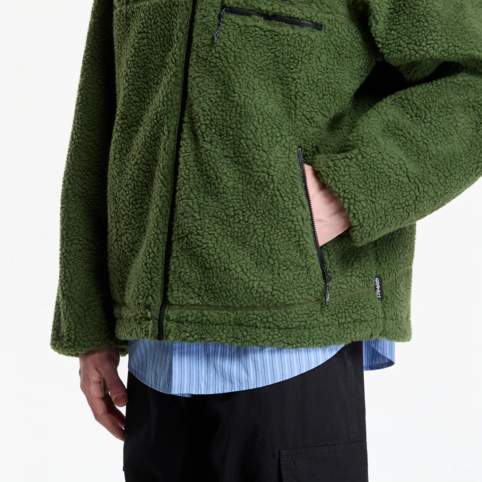Чоловічі бомбери Gramicci Reversible Sherpa Jacket Olive/navy
