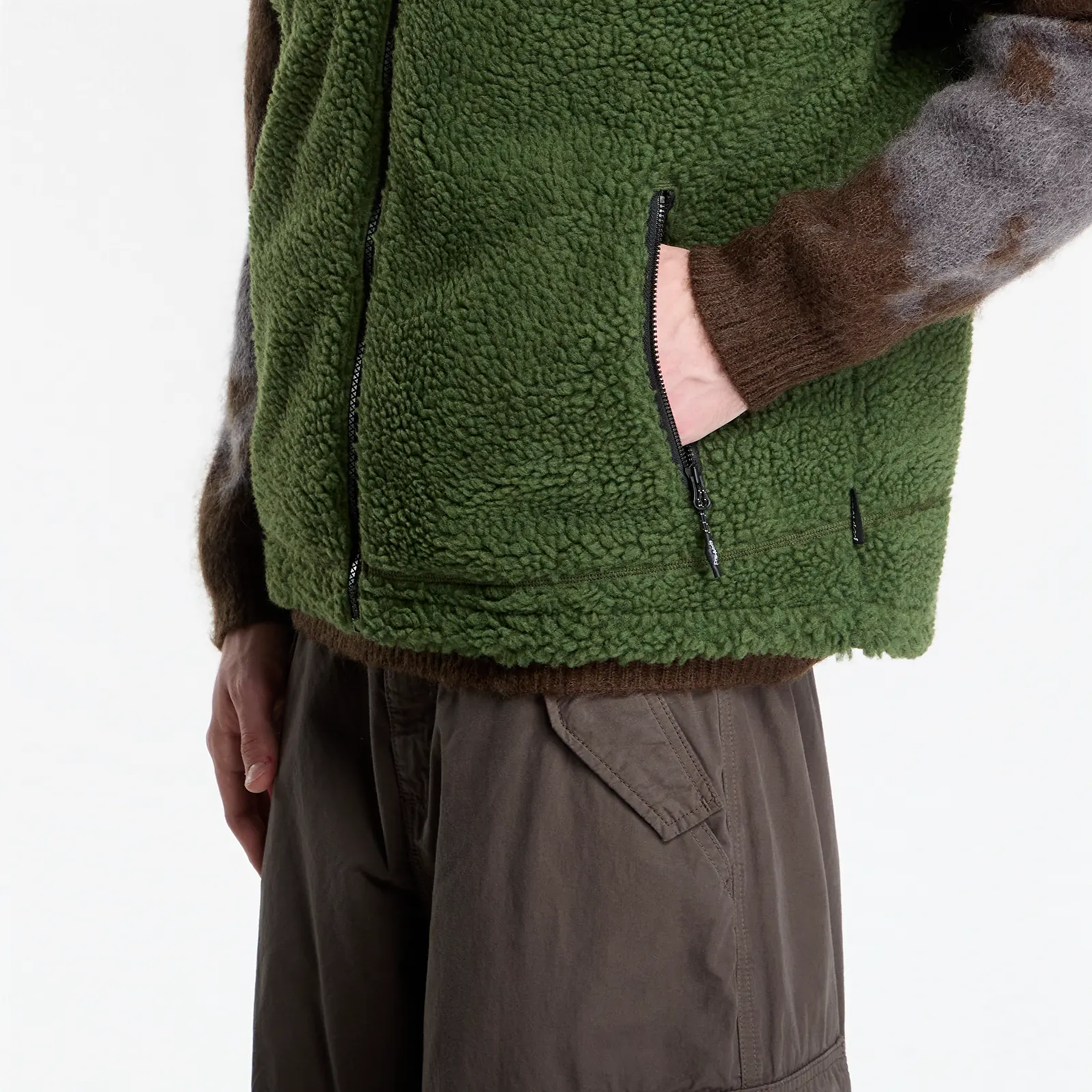 Veste til mænd Gramicci Reversible Sherpa Vest Olive/navy