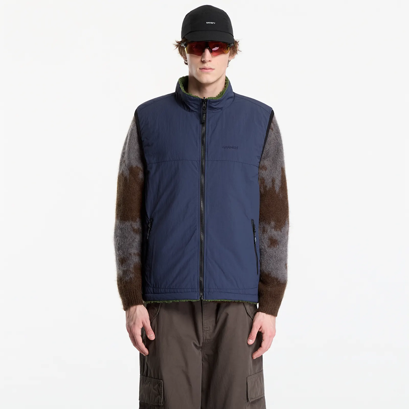 Veste til mænd Gramicci Reversible Sherpa Vest Olive/navy