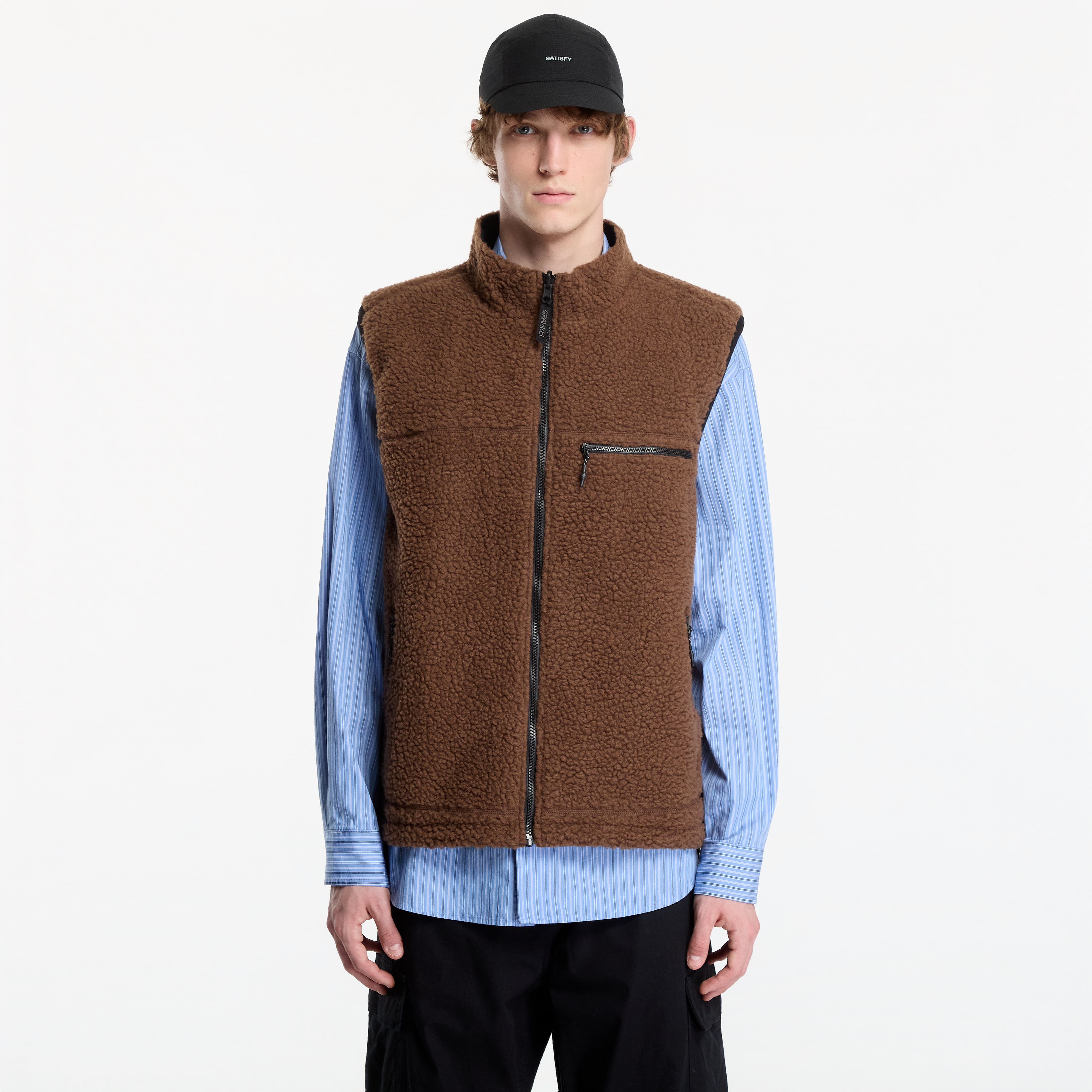 Елек Gramicci Reversible Sherpa Vest Dark Brown/black L