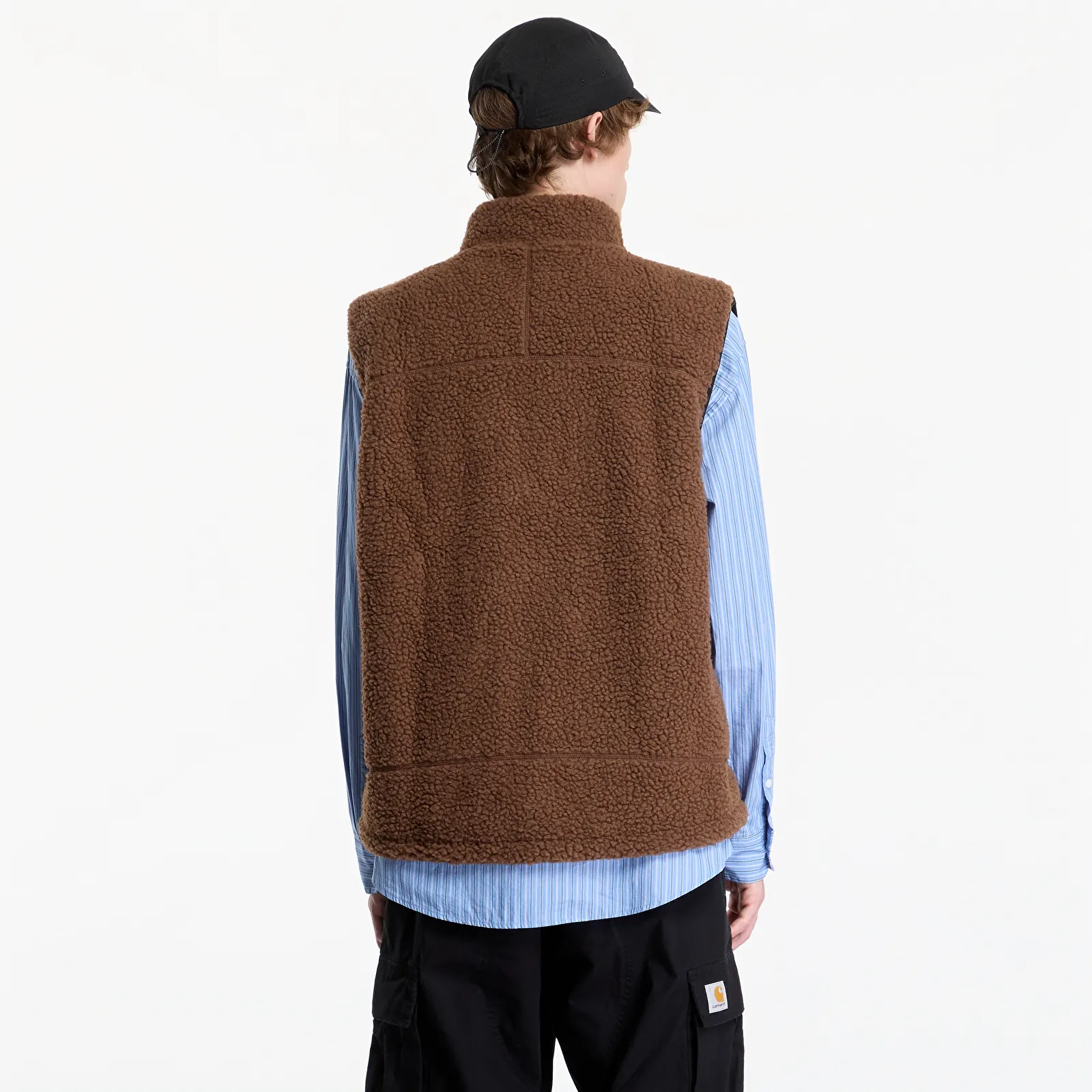 Men's vests Gramicci Reversible Sherpa Vest Dark Brown/black