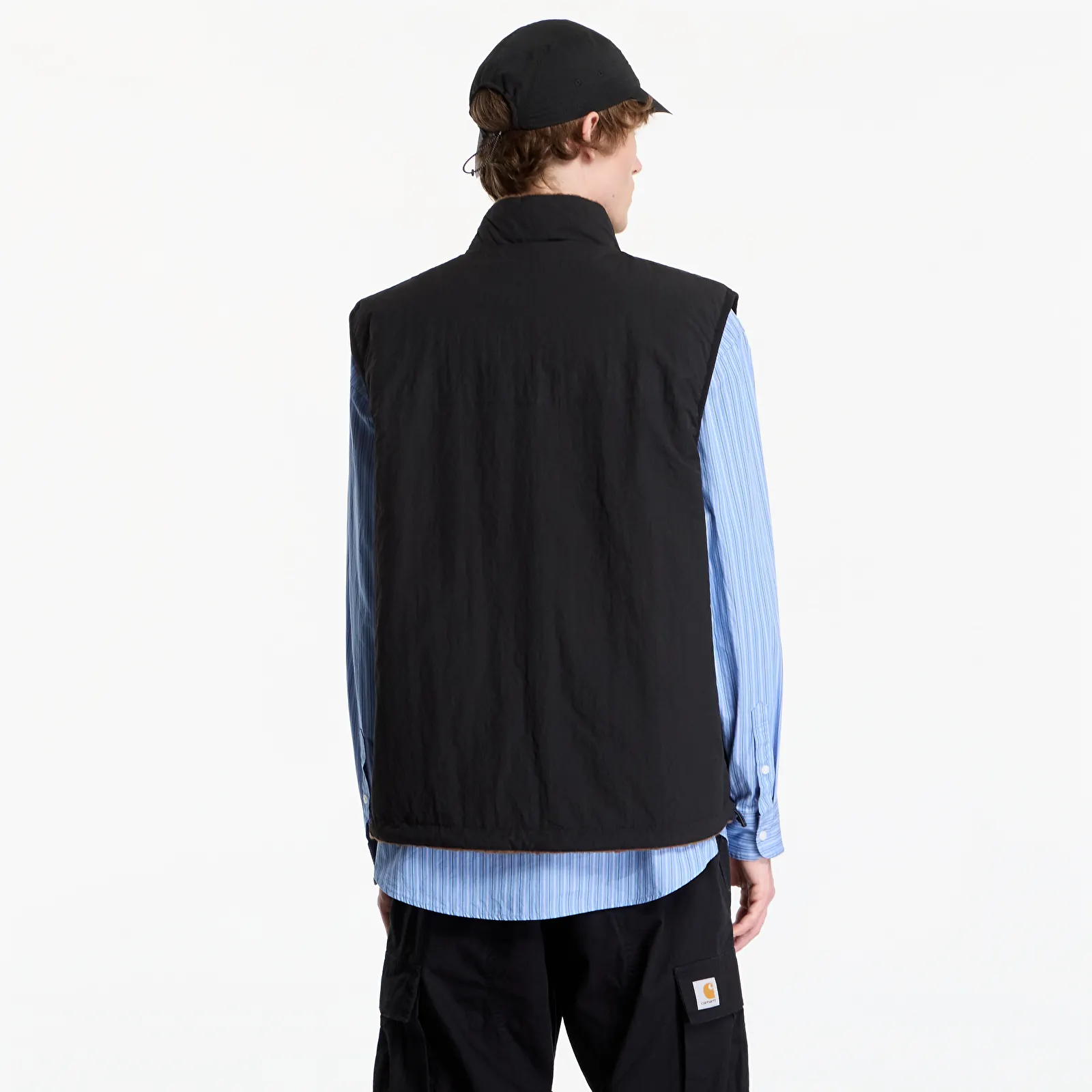 Men's vests Gramicci Reversible Sherpa Vest Dark Brown/black