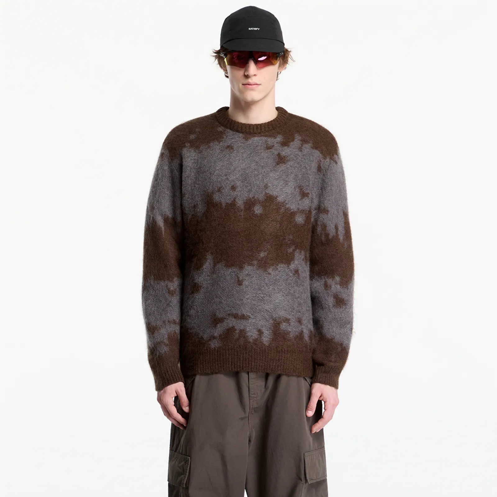 Herren Pullover Gramicci Mohair Splatter Sweater Slate Splatter