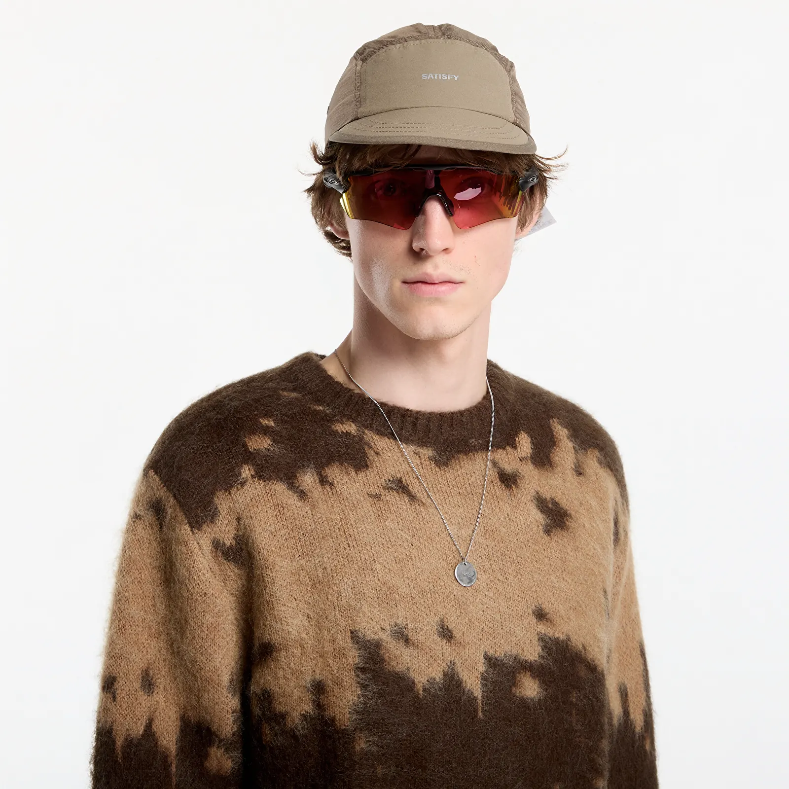 Sweats à capuche homme Gramicci Mohair Splatter Sweater Taupe Splatter