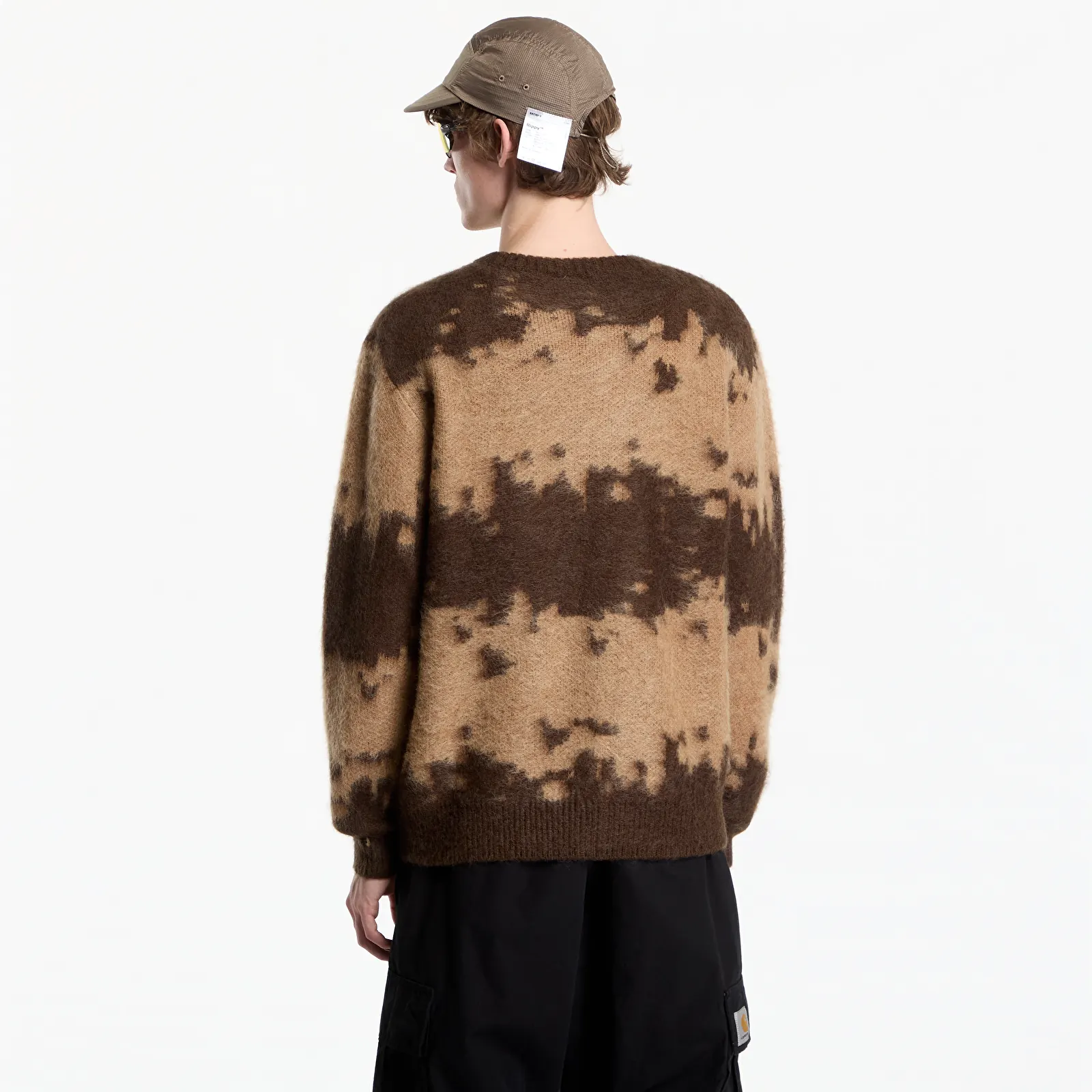 Sweats à capuche homme Gramicci Mohair Splatter Sweater Taupe Splatter