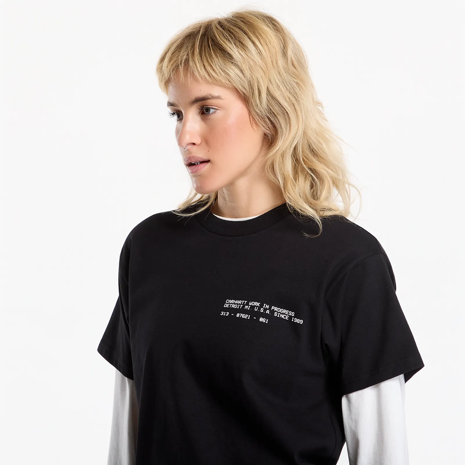 T-shirts de homem Carhartt WIP S/S Feather Progress T-Shirt UNISEX Black