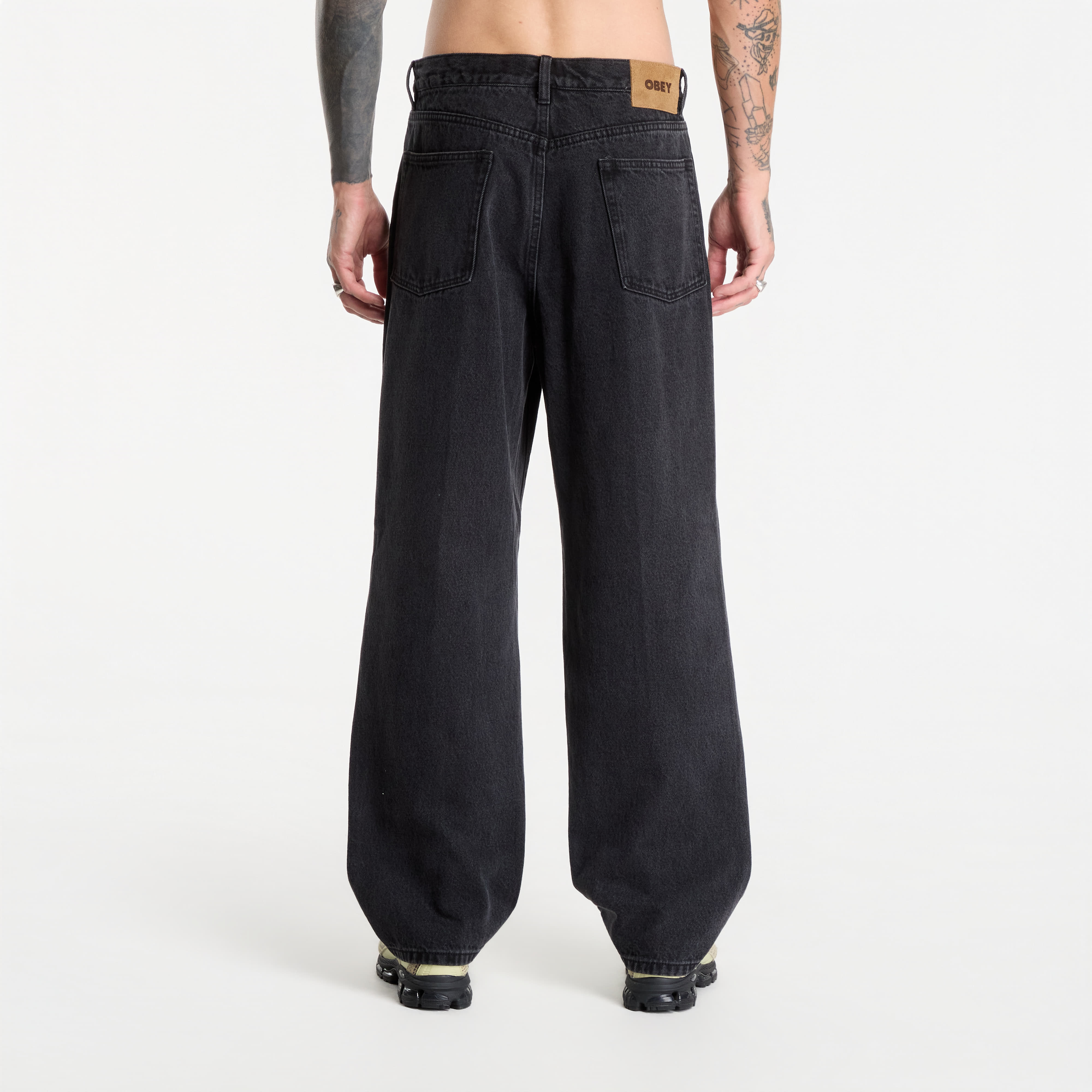 Τζιν Obey Classic Baggy Denim Faded Black W31