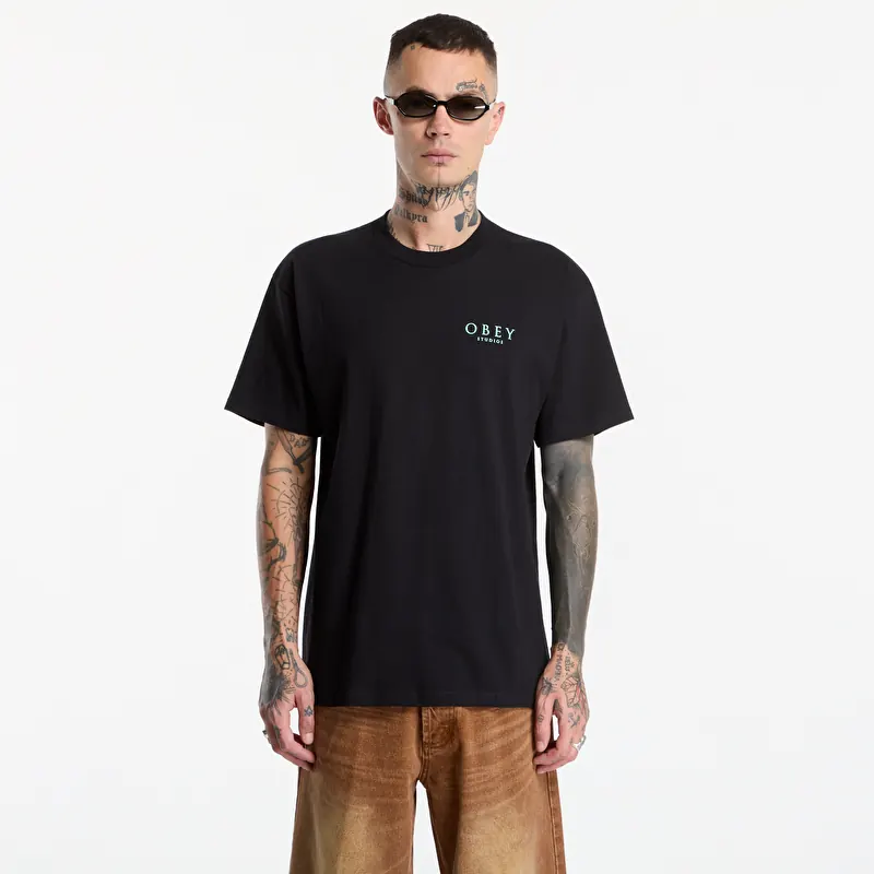 Tricou Obey Flores Robus Black