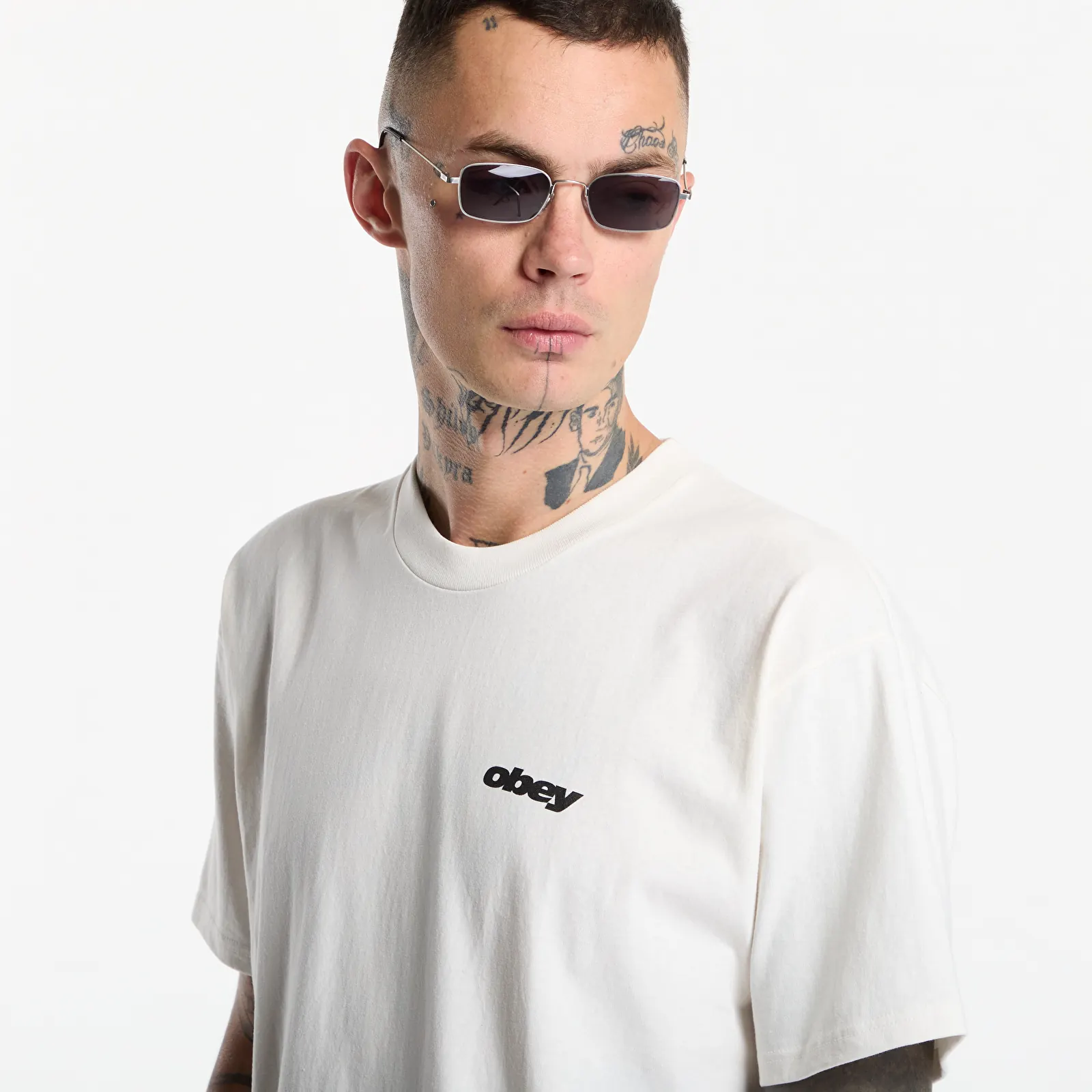 Heren T-shirts Obey Stronger Together Vintage White
