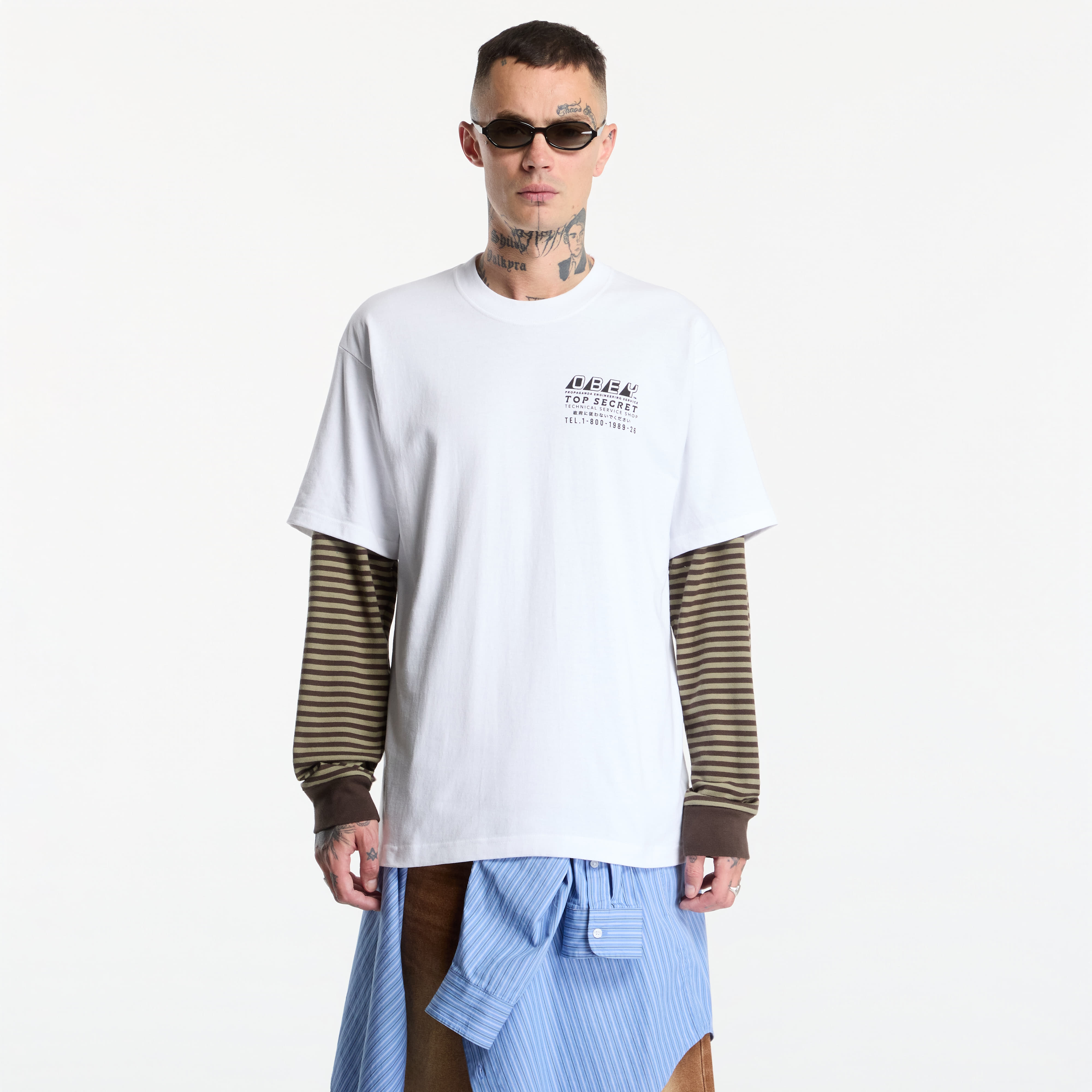 Тениска Obey Top Secret White M