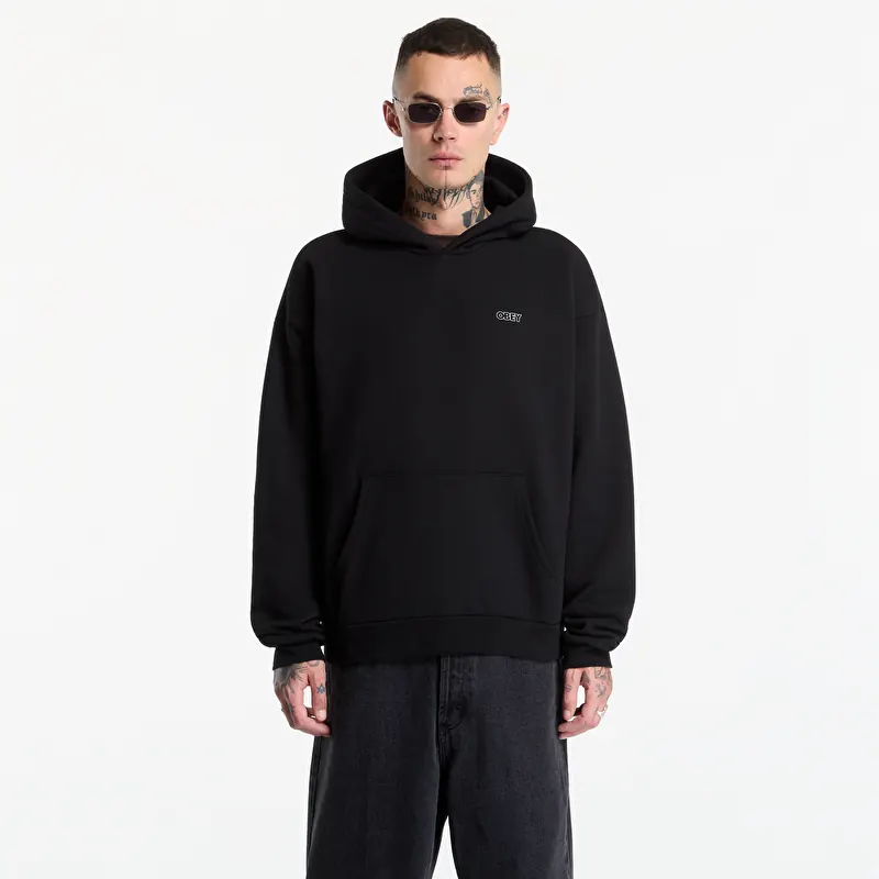 Mikina Obey Treble Extra Heavy Hood Black