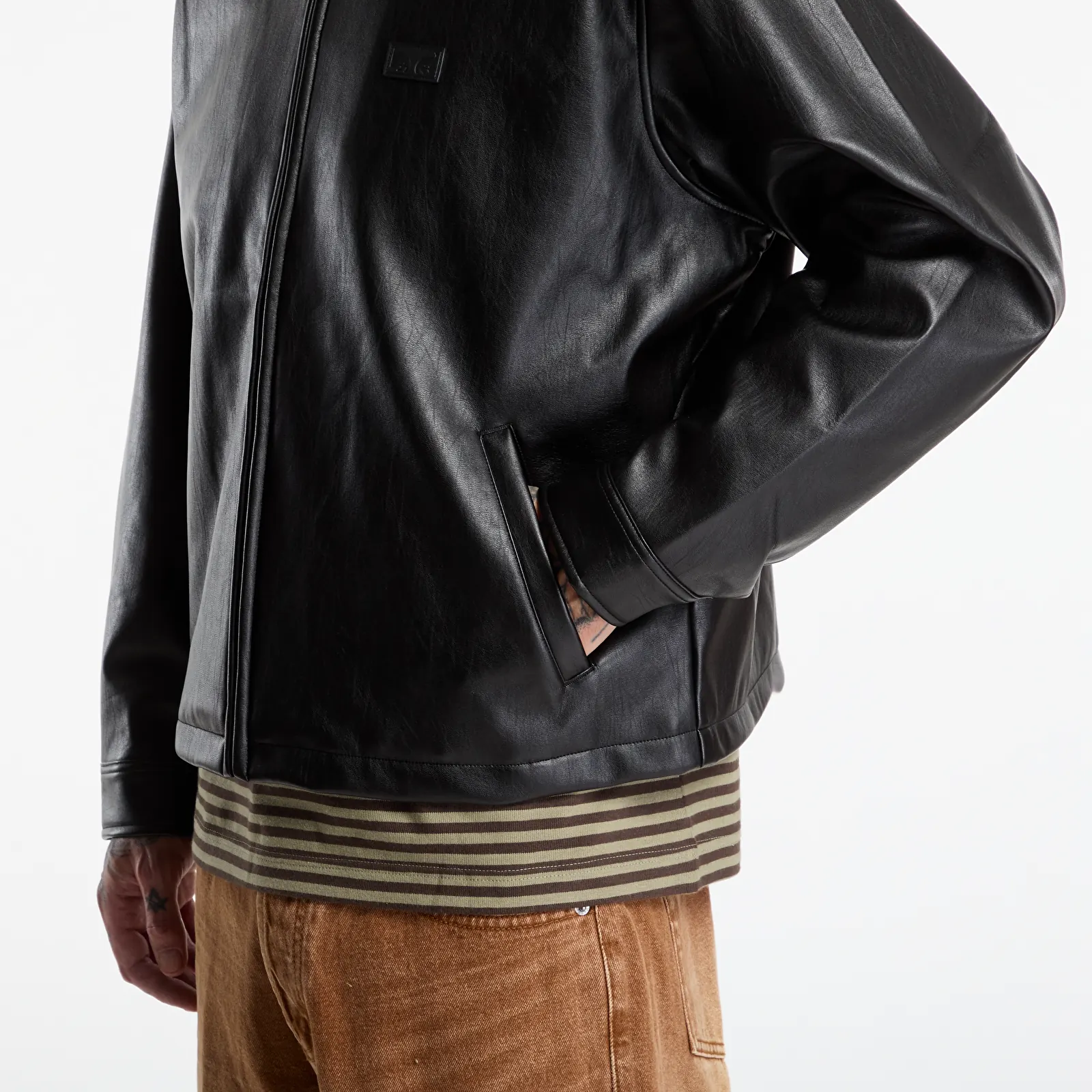 Herrenjacken Obey Workman PU Jacket Black