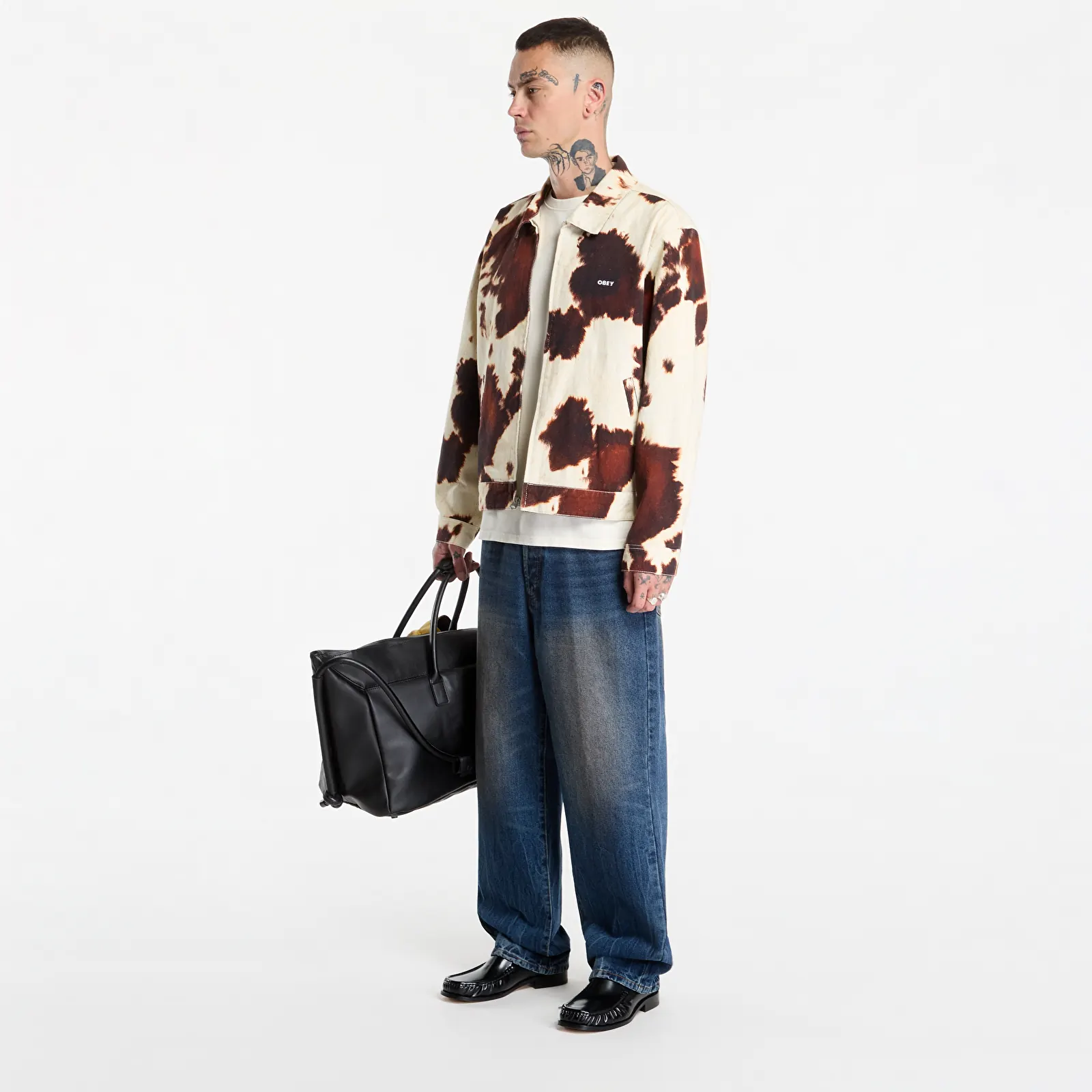 Pánské jeans  Obey Classic Baggy Denim Oil Stained Indigo