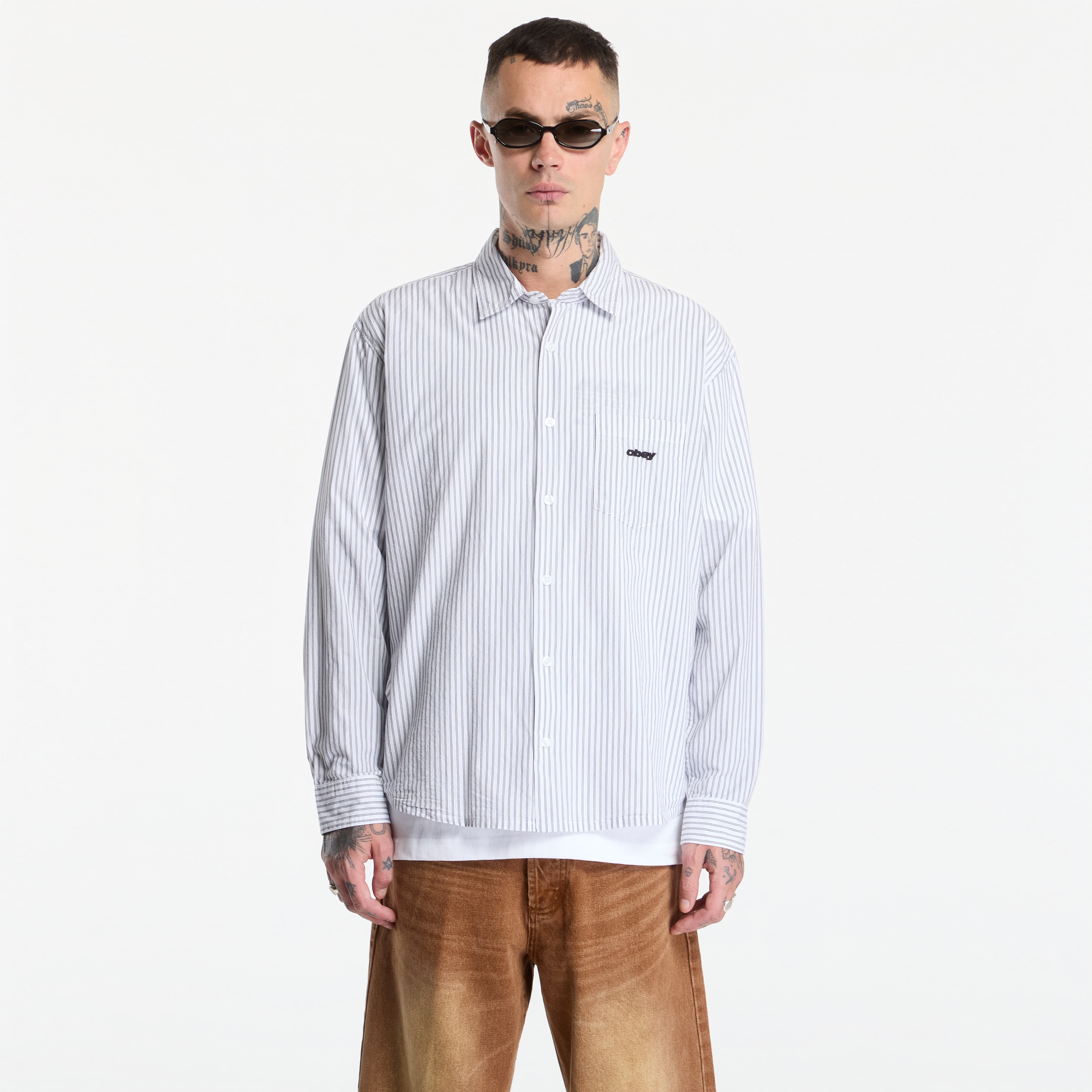Риза Obey William Woven White Multi M