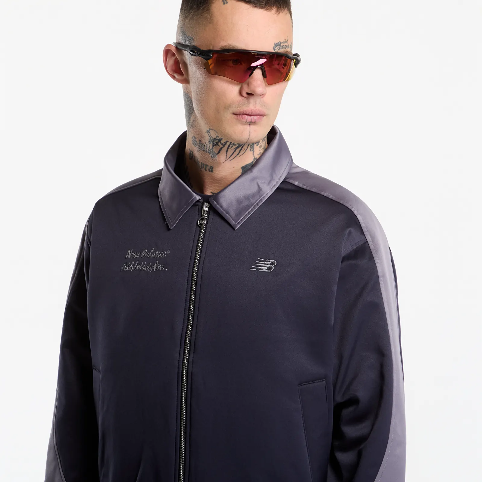Pánske bundy New Balance Sport Legacy Stadium Jacket Dark Night/ Neptune Grey Pfp