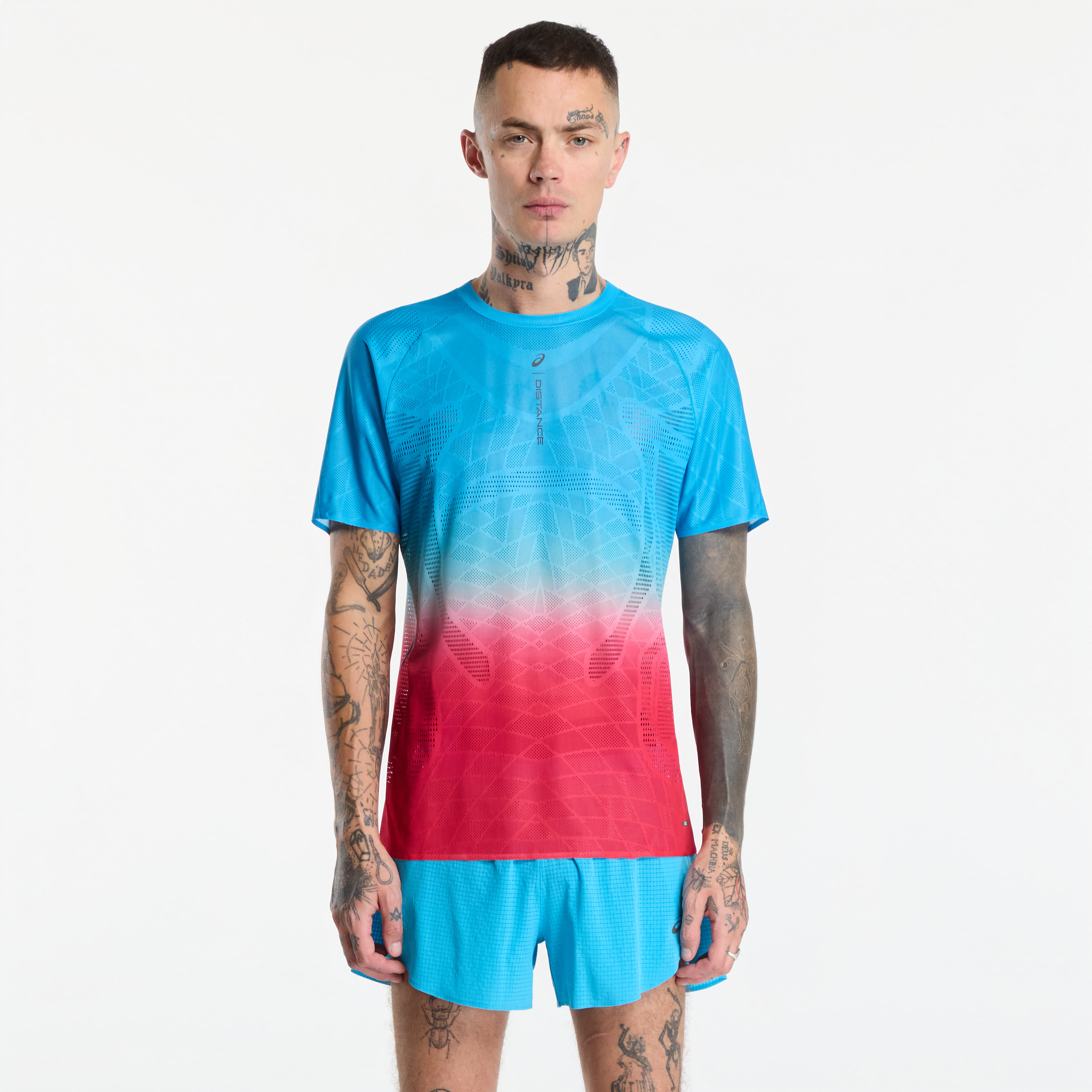 Тениска Asics Metarun Fade SS Top Blue L