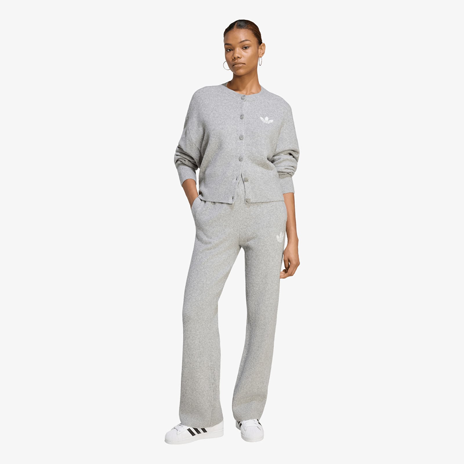 Γυναικείες ζακέτες adidas Essentials Knit Cardigan Medium Grey Heather