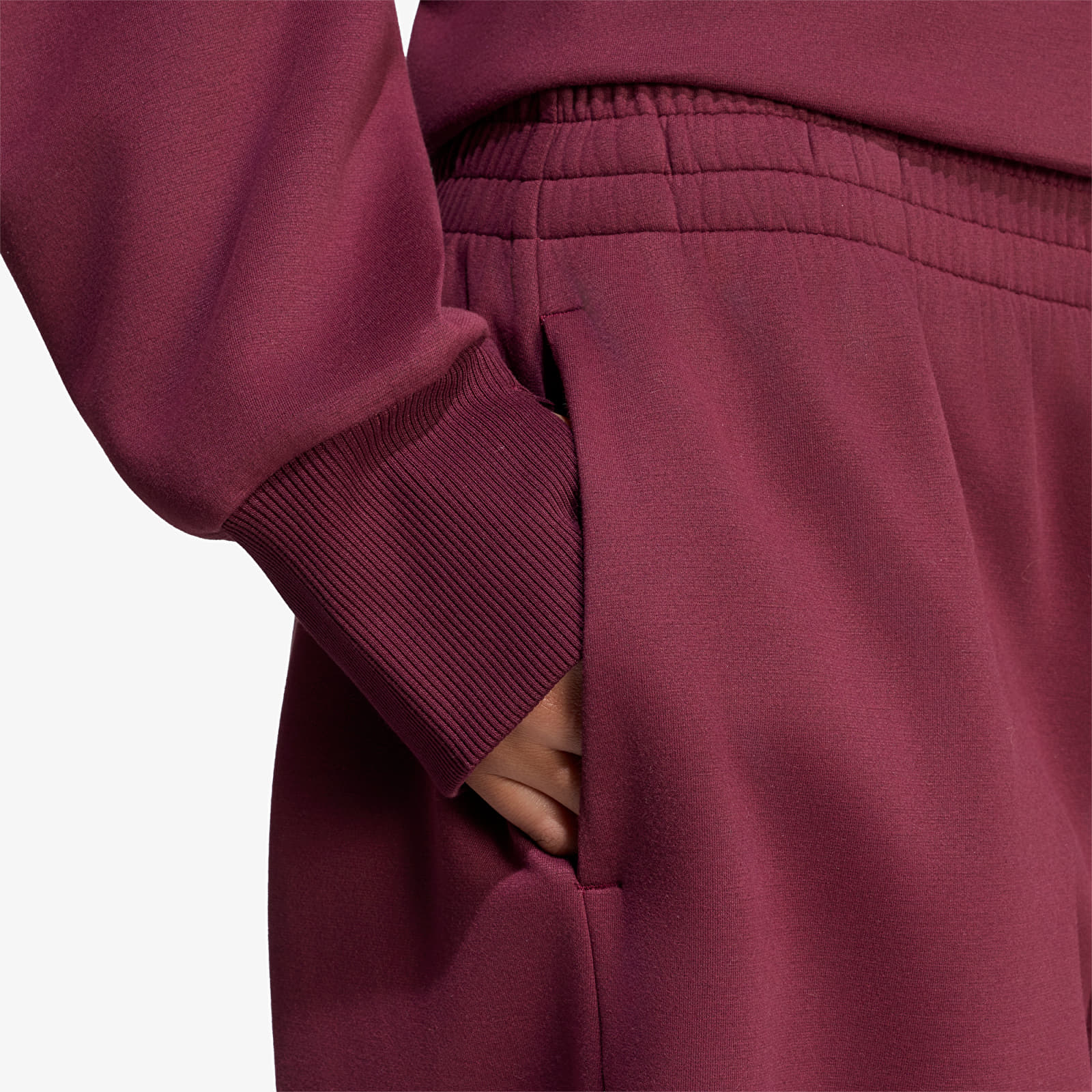 Women's Sweatpants adidas Soft Lux Winter Knit Barrel Pants Maroon