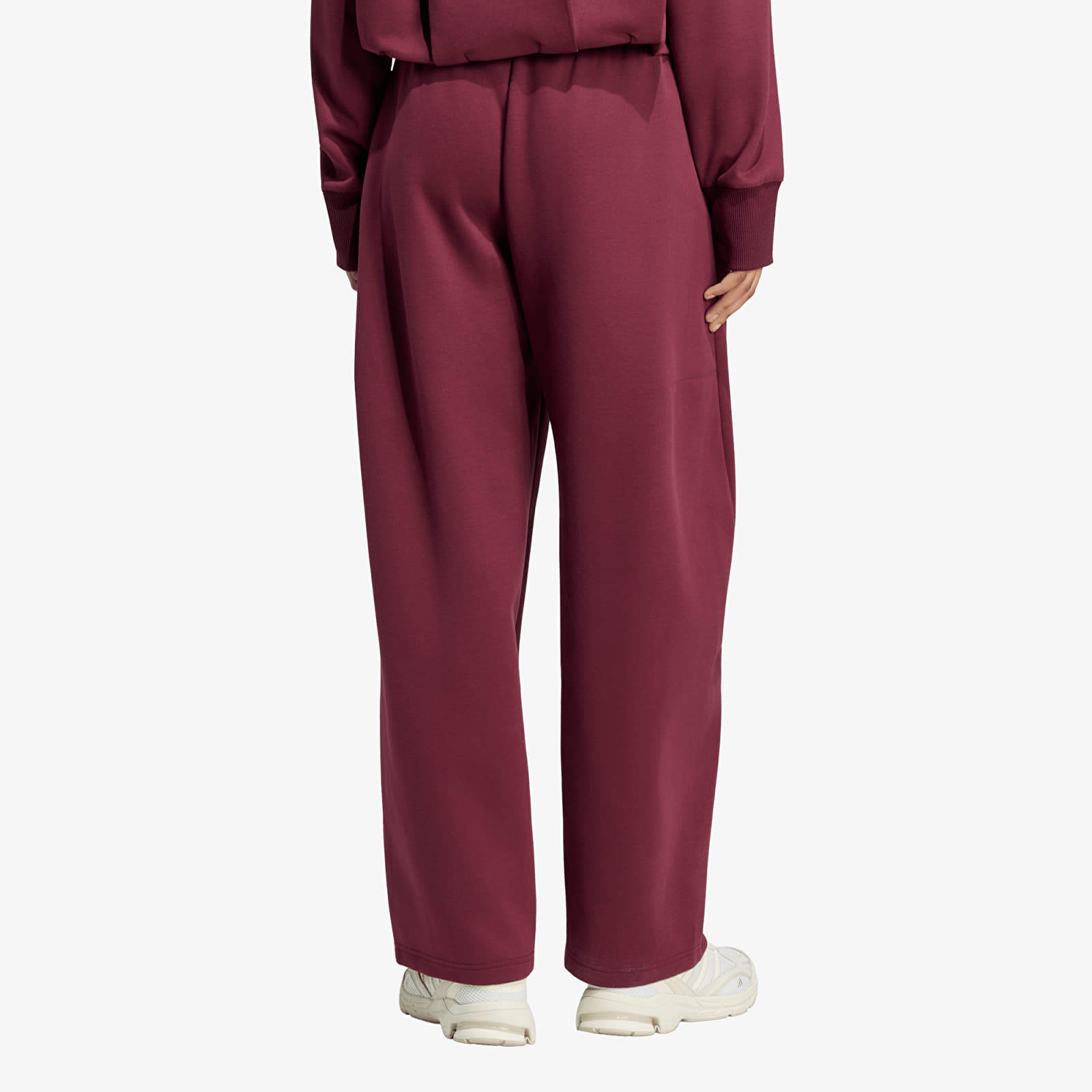 Women's Sweatpants adidas Soft Lux Winter Knit Barrel Pants Maroon