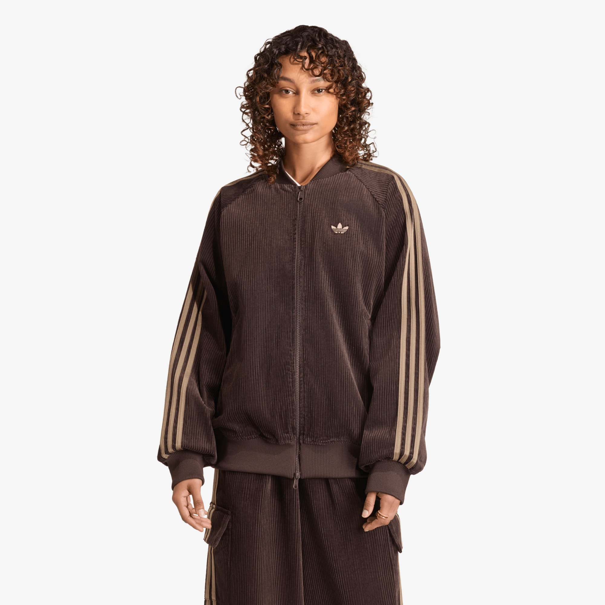 Яке adidas Corduroy SST Oversized Track Top Aurora Coffee/ Khaki Six XS