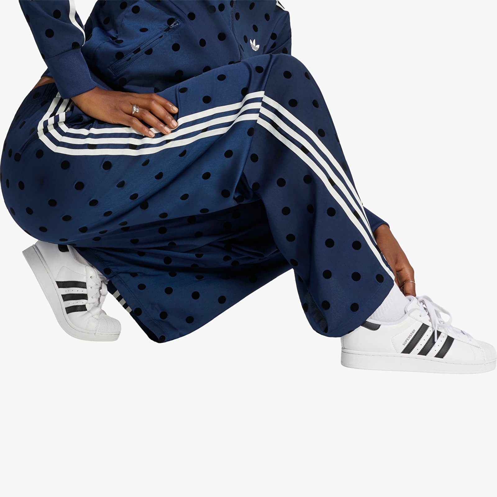 Pantalons femme adidas Satin Polka Dots Wide Leg Pant Night Indigo