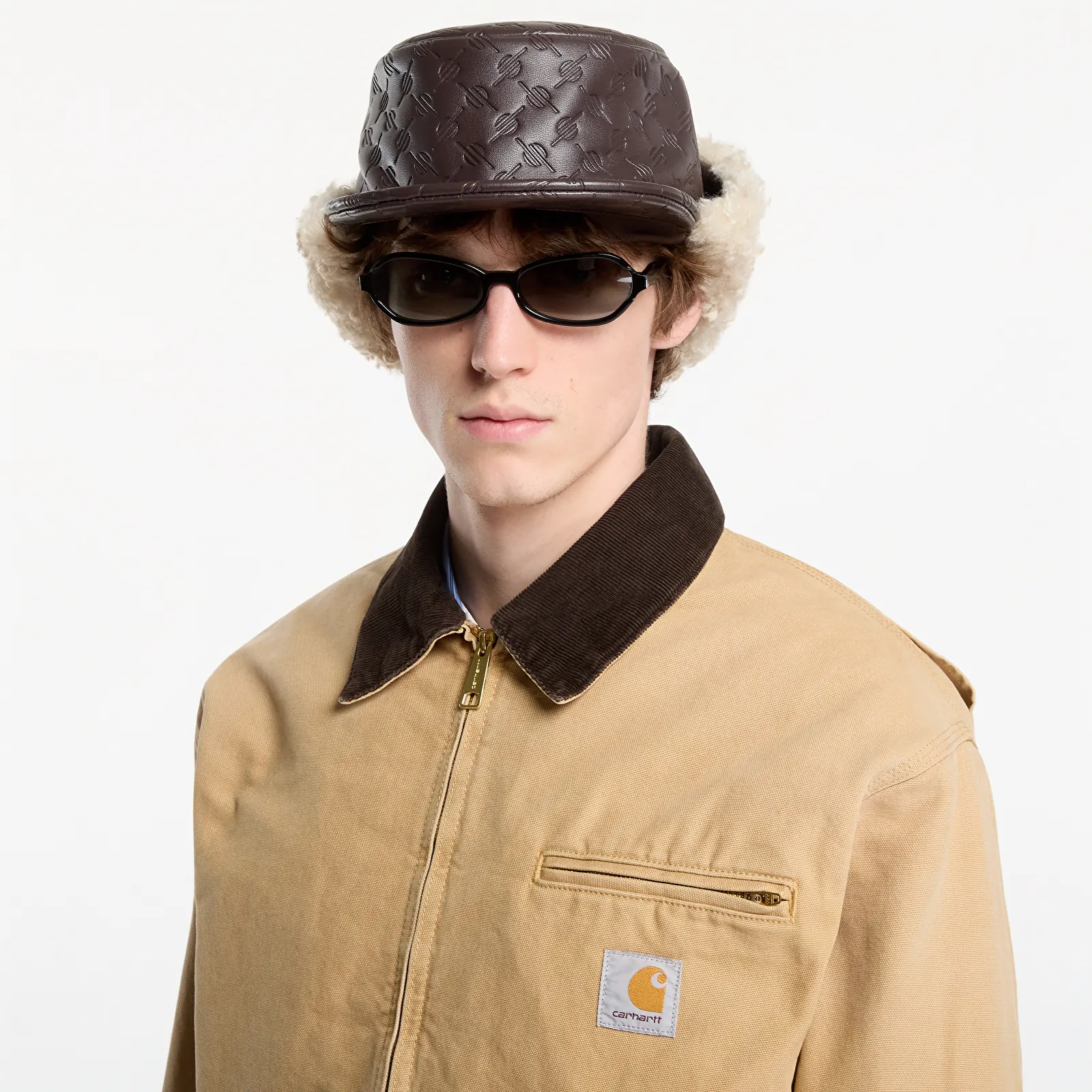 Men's jackets Carhartt WIP OG Detroit Jacket UNISEX WIP Dusty H/ Tobacco Stone Canvas