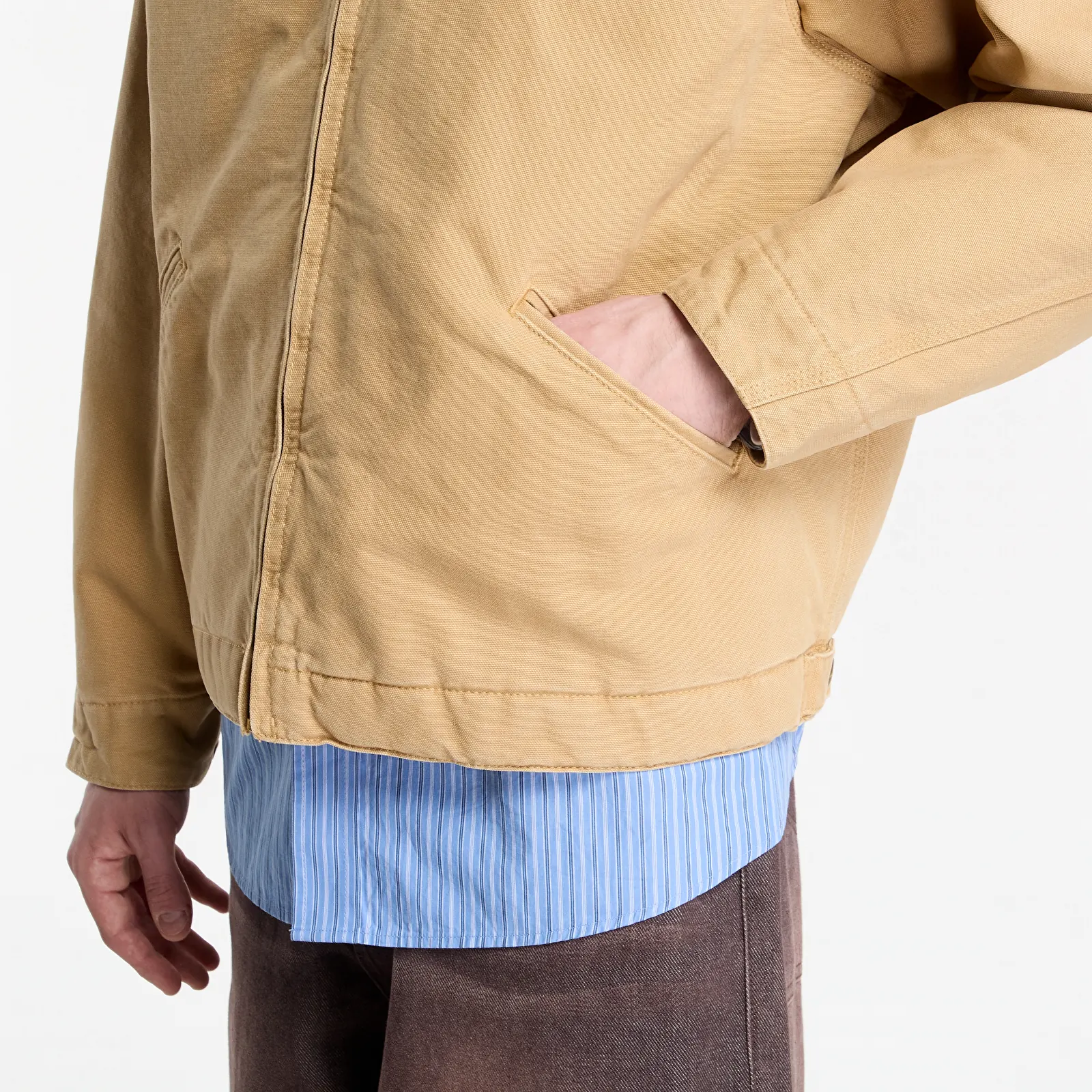Men's jackets Carhartt WIP OG Detroit Jacket UNISEX WIP Dusty H/ Tobacco Stone Canvas
