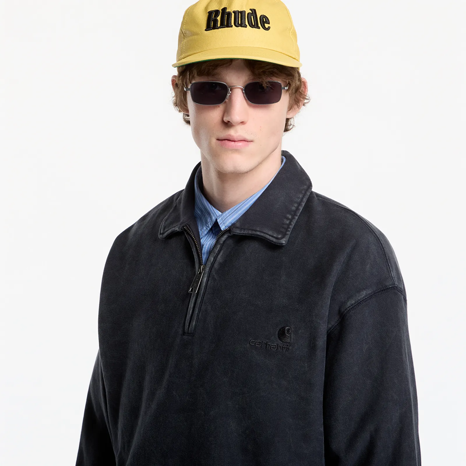 Camisolas de homem Carhartt WIP Lambert Polo Sweat UNISEX Black Moon Wash