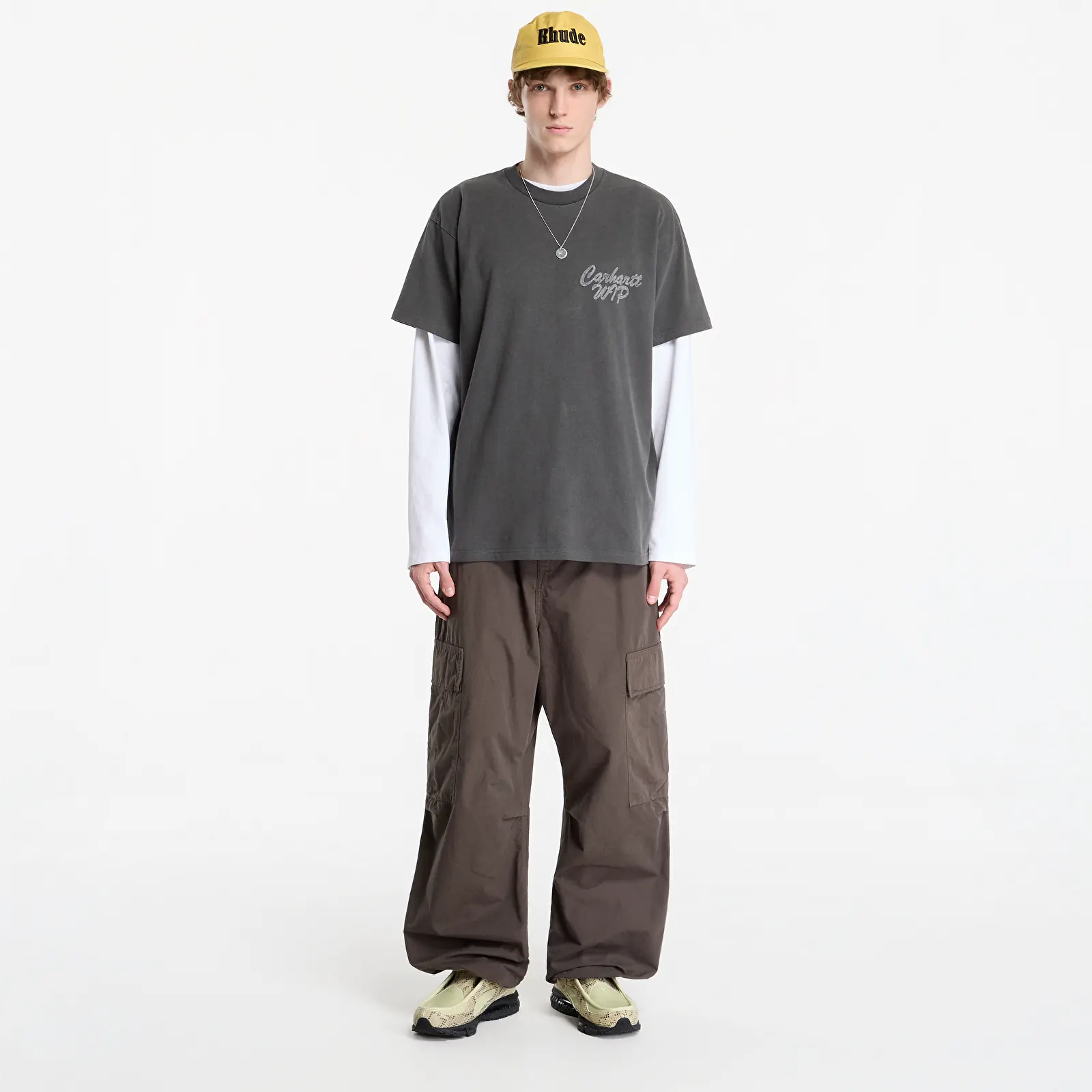 Férfi pólok Carhartt WIP S/S Hatching Script T-Shirt UNISEX Black Garment Dyed