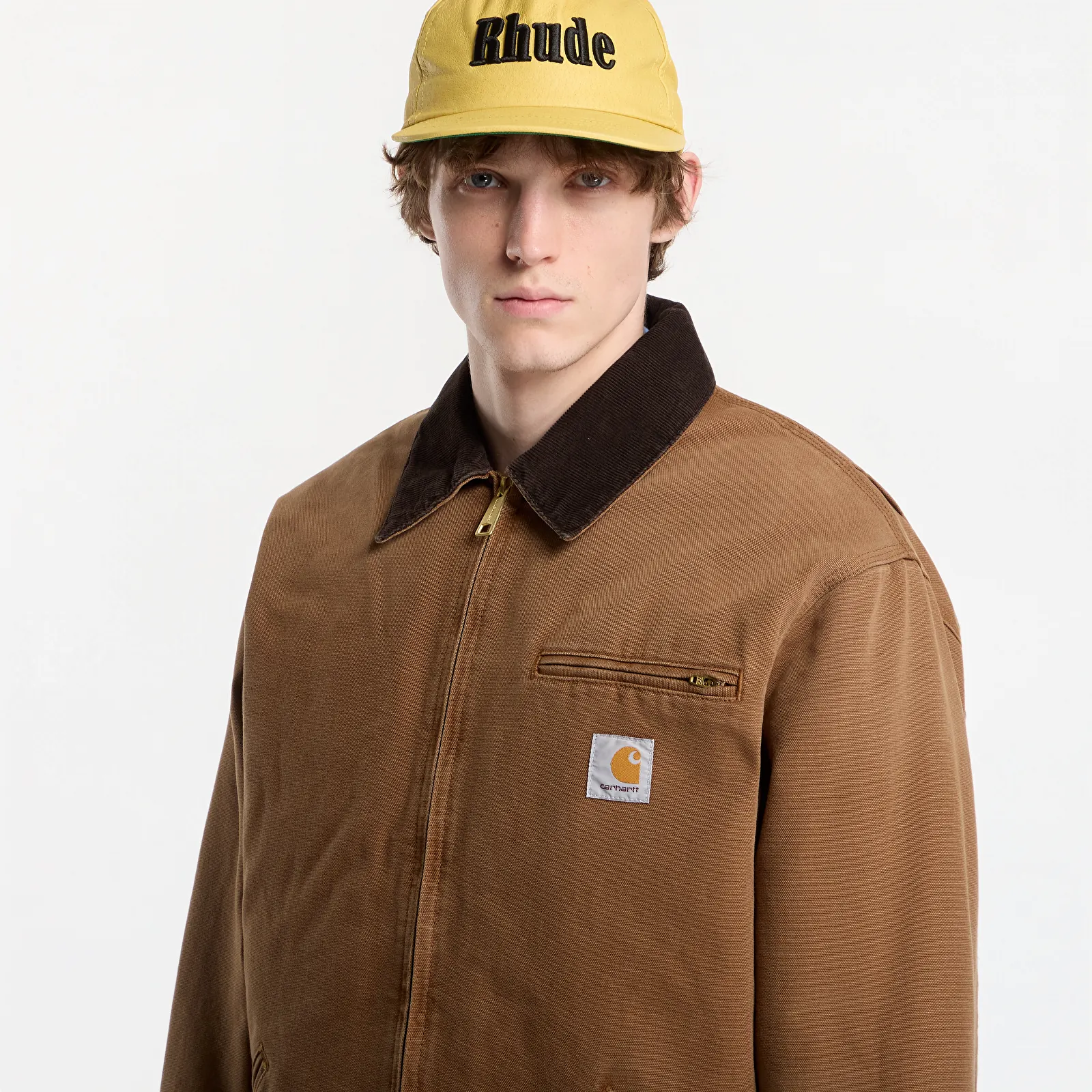 Vestes pour hommes Carhartt WIP OG Detroit Jacket UNISEX WIP H Brown/ Tobacco Stone Canvas