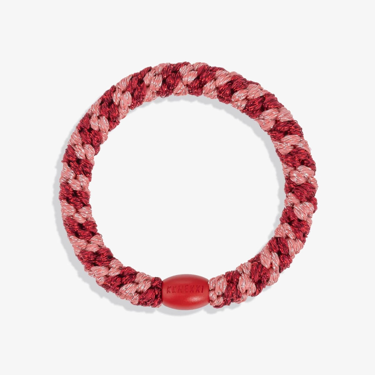 Autres accessoires KKNEKKI Hair Tie Coral Bordeaux Glitter Stripe Pink/ Red