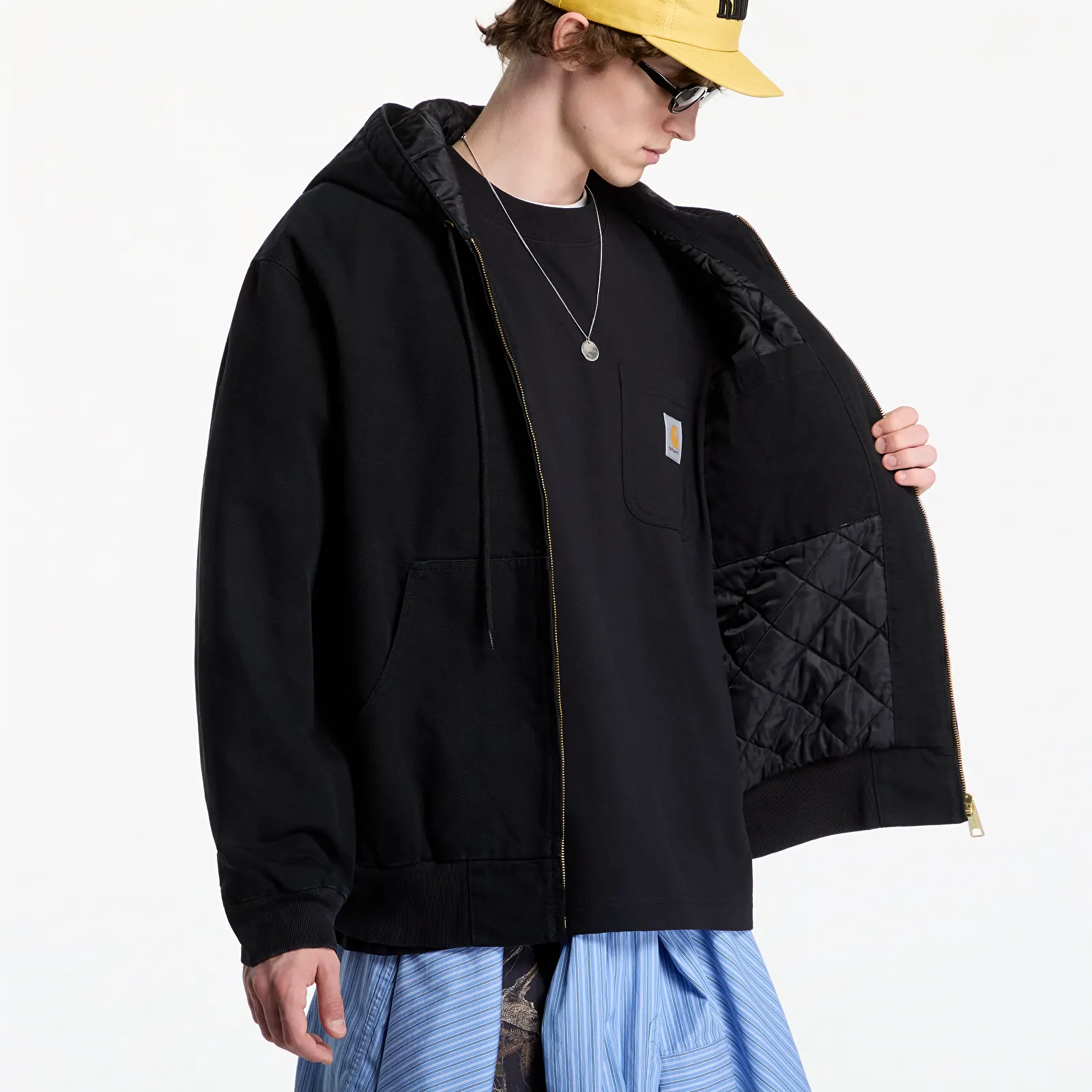 Férfi kabátok Carhartt WIP OG Active Jacket UNISEX Black Stone Canvas