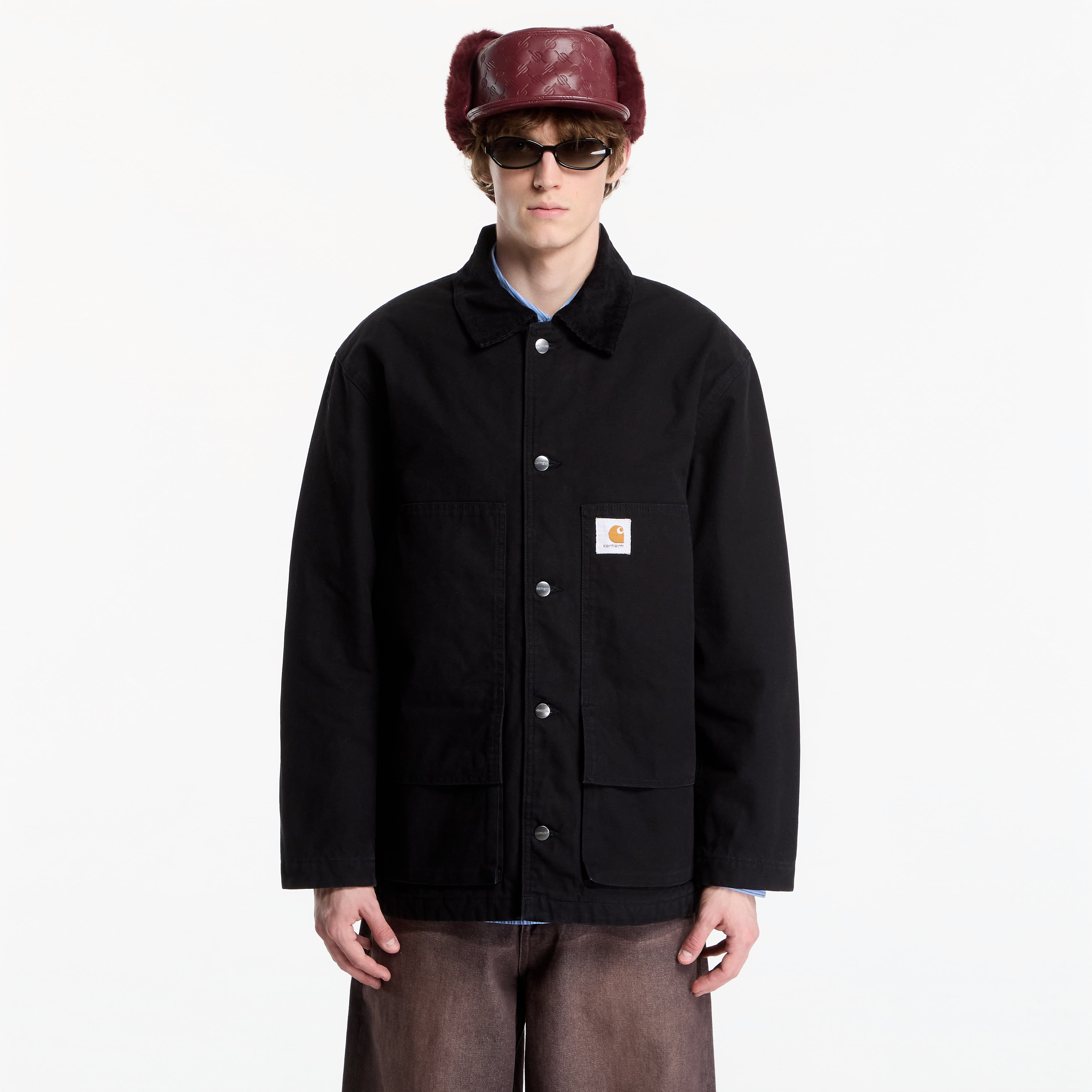 Μπουφάν Carhartt WIP Lander Coat UNISEX Black/ Black Stone Washed XL