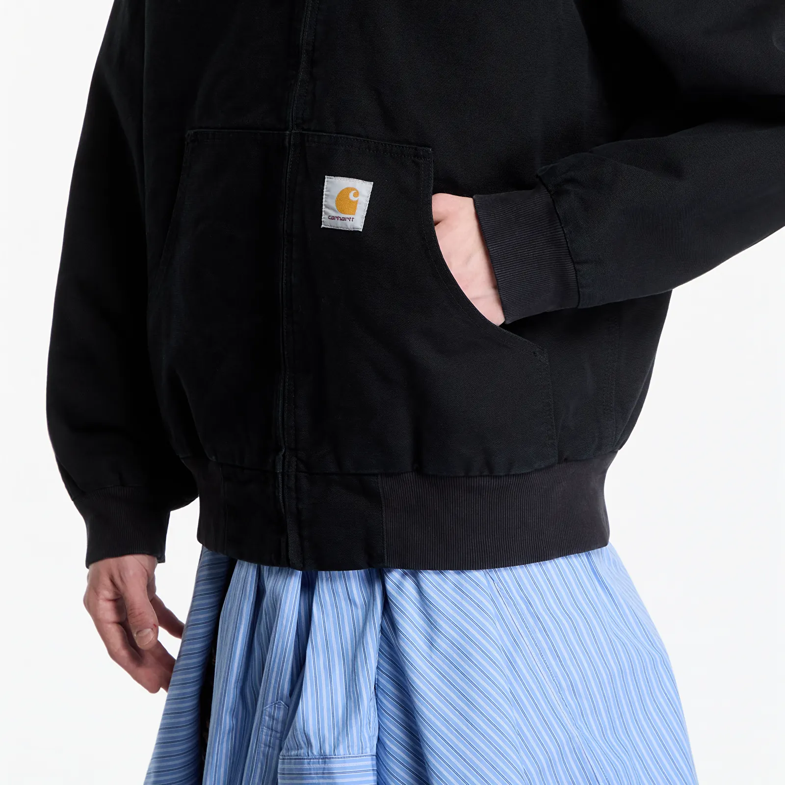 Férfi kabátok Carhartt WIP OG Active Jacket UNISEX Black Stone Canvas