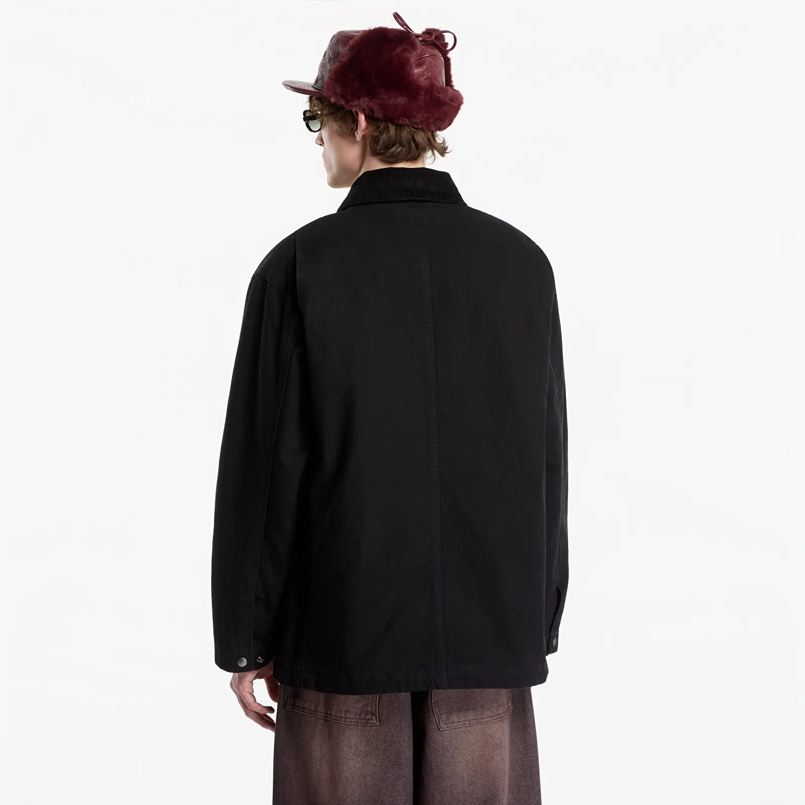Pánské bundy Carhartt WIP Lander Coat UNISEX Black/ Black Stone Washed