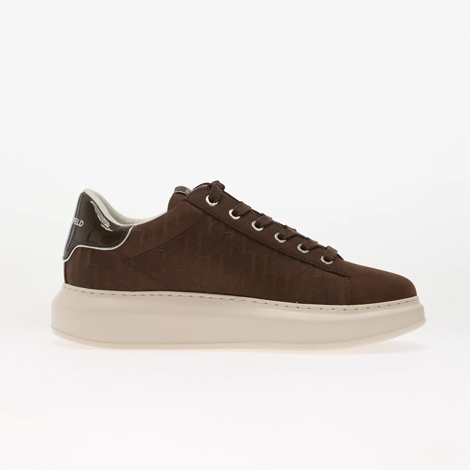 Ανδρικά sneakers Karl Lagerfeld Jeans Kapri Monogram Emboss Lo Dk Brown Nubuck