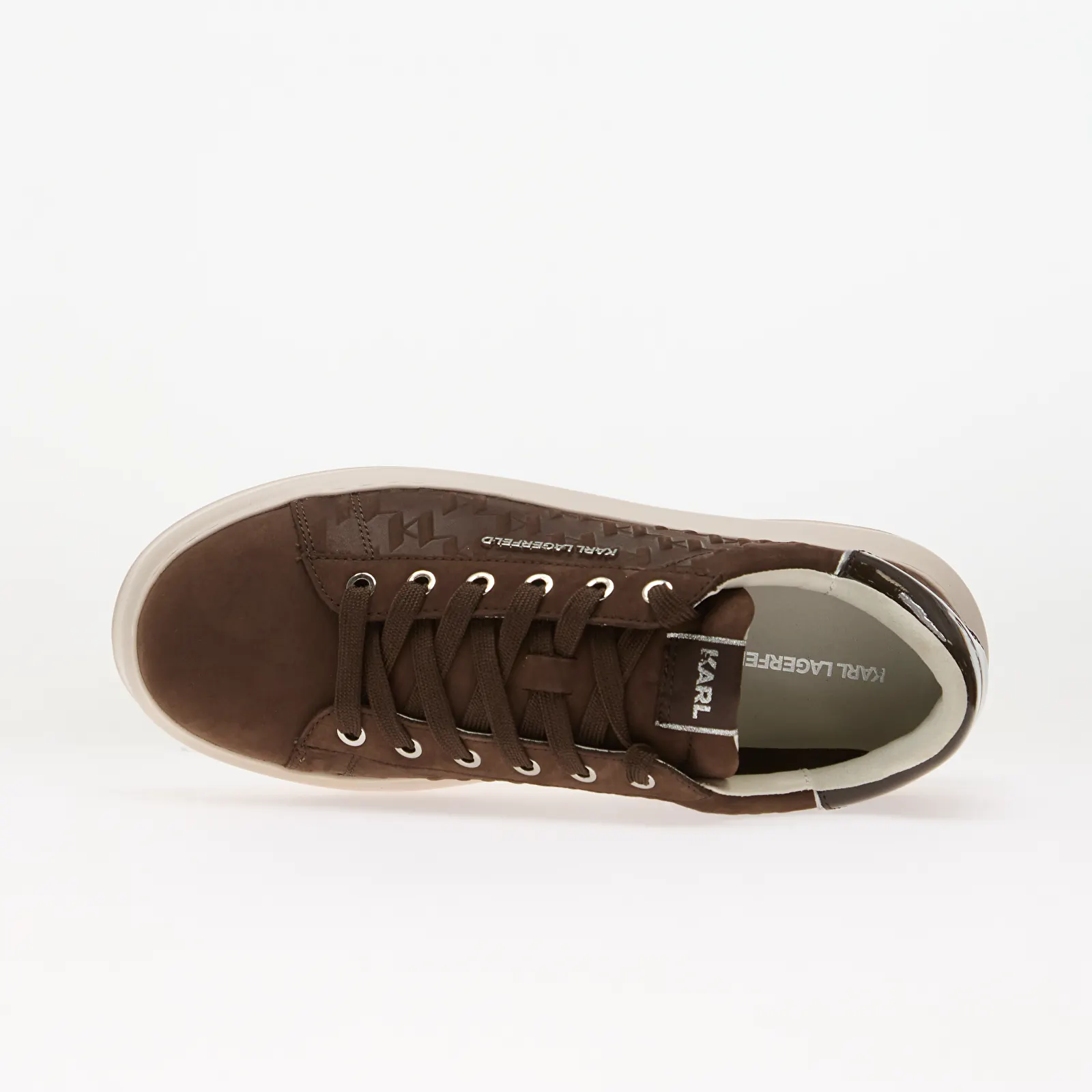 Ανδρικά sneakers Karl Lagerfeld Jeans Kapri Monogram Emboss Lo Dk Brown Nubuck