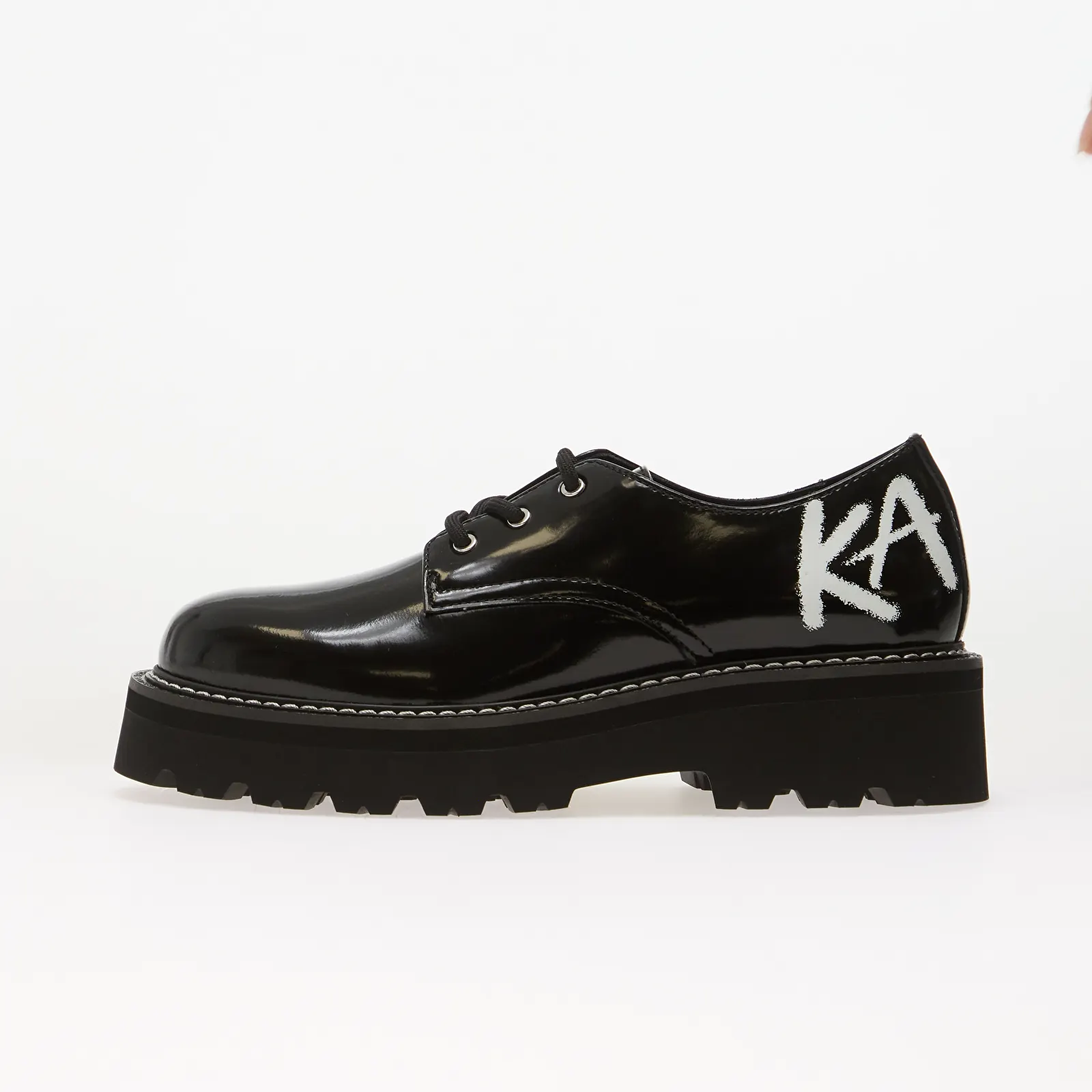 Baskets femme Karl Lagerfeld Jeans Kyla Brush Logo Shoe Black Lthr