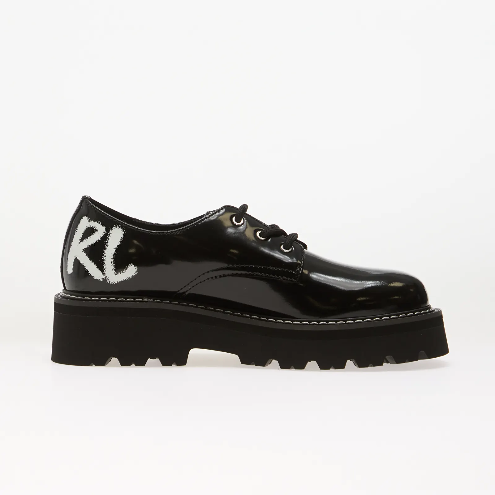 Baskets femme Karl Lagerfeld Jeans Kyla Brush Logo Shoe Black Lthr