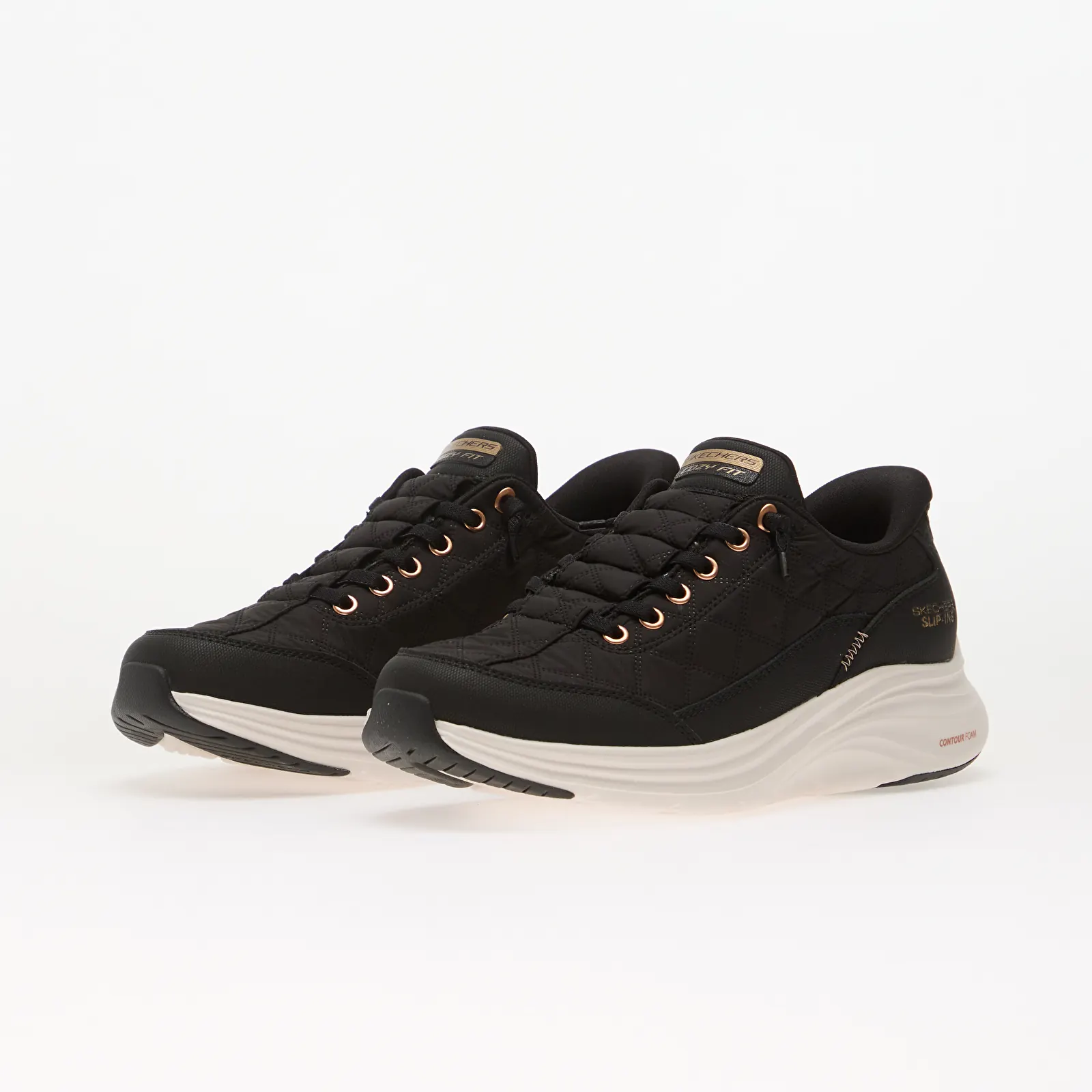 Dámské tenisky Skechers Contour Foam - Golden Hour Black/ Rose Gold