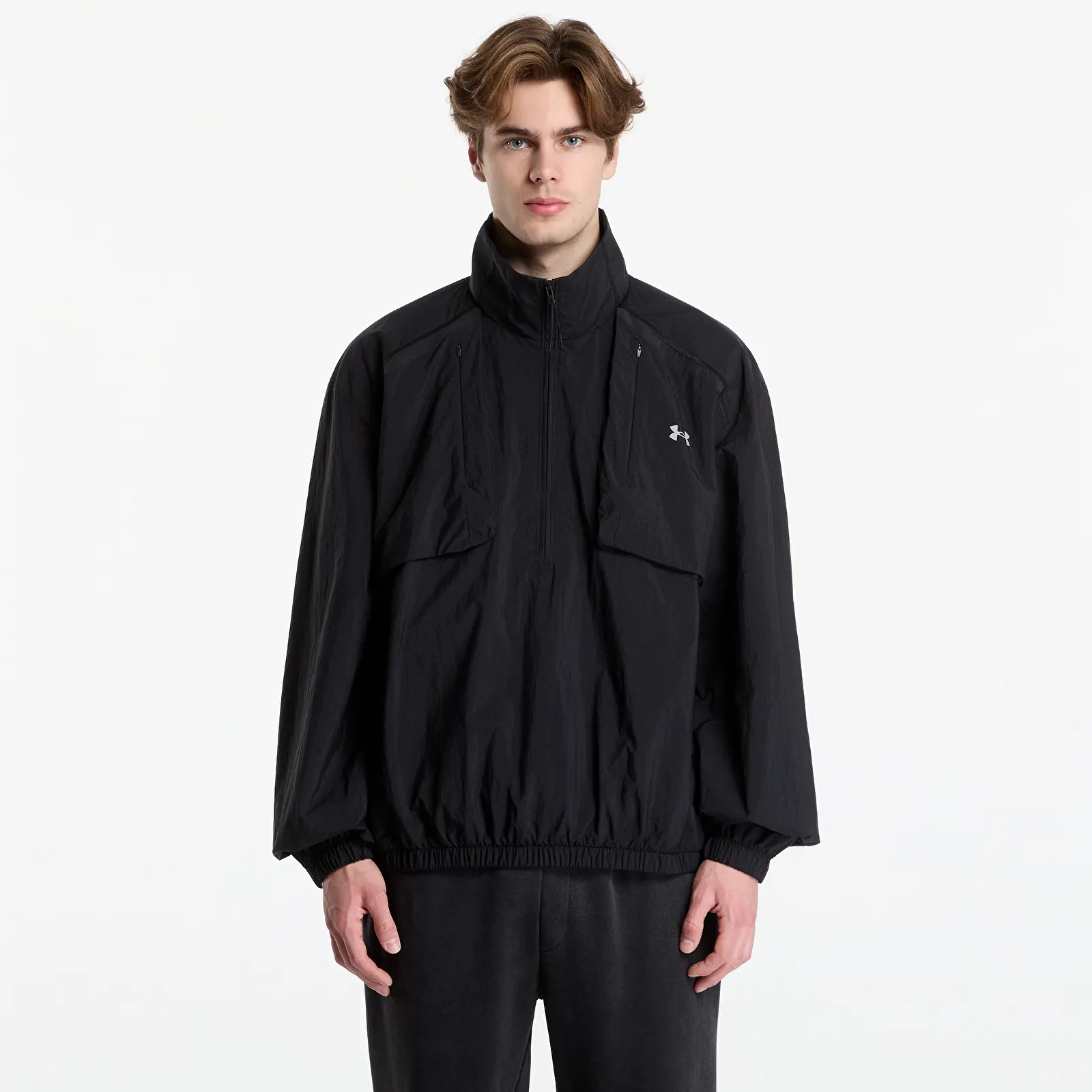 Jachete Windbreaker pentru bărbați Under Armour Unstoppable Woven Half Zip Solid Ultimate Black