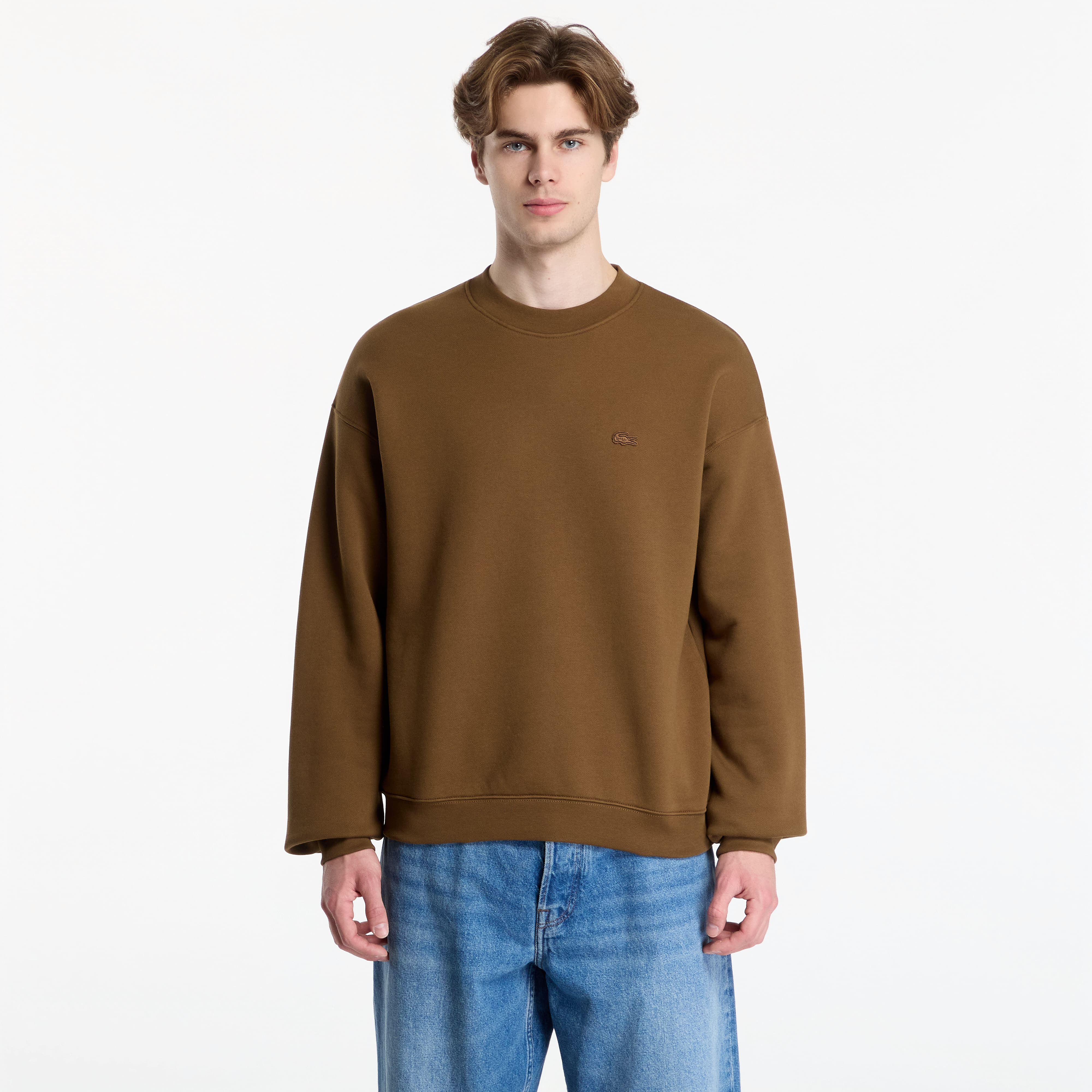 Mikina Lacoste Crewnecks UNISEX Mascara Brown XL